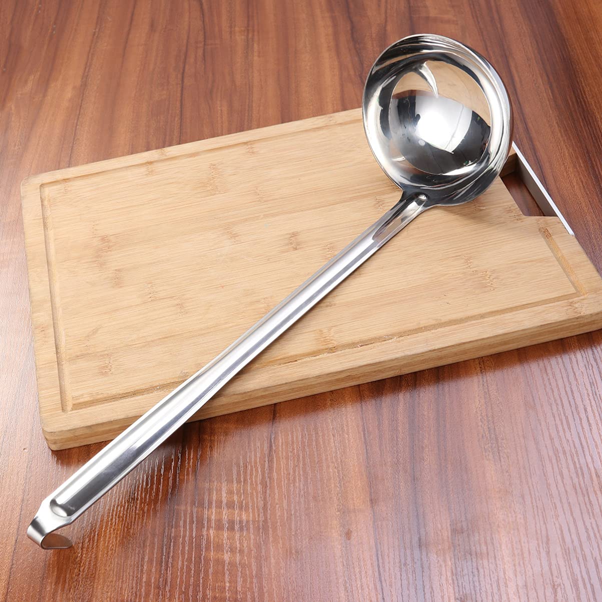 Premium Stainless Steel Soup Ladle with Long Handle - Durable Kitchen Utensil for Serving Soups, Stews, and Sauces - Perfect for Home Cooking, Restaurants, and Catering Events