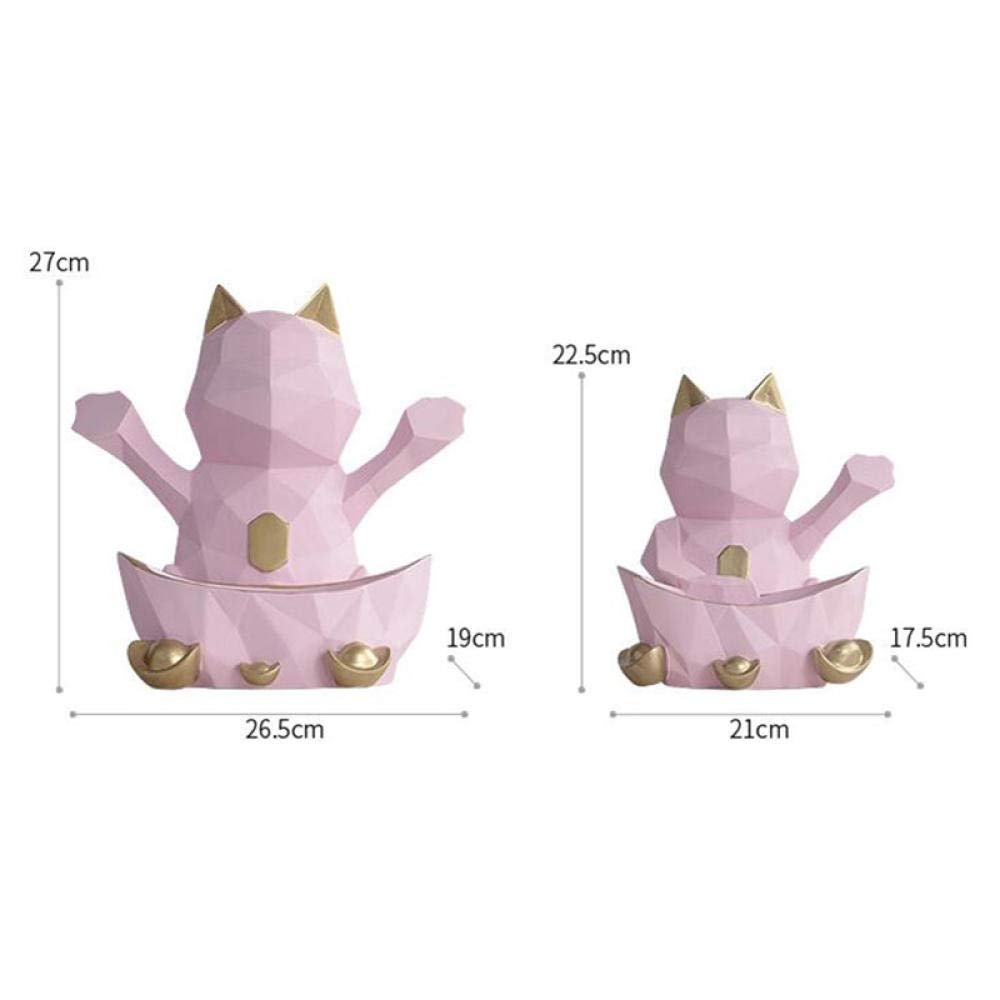 Lucky Cat Resin Statue - Elegant Home & Wedding Decoration, Wall Ornament, Candy Storage Box, Feng Shui Gift for Mother - Perfect for Living Room, Bedroom, Office Desk Decor