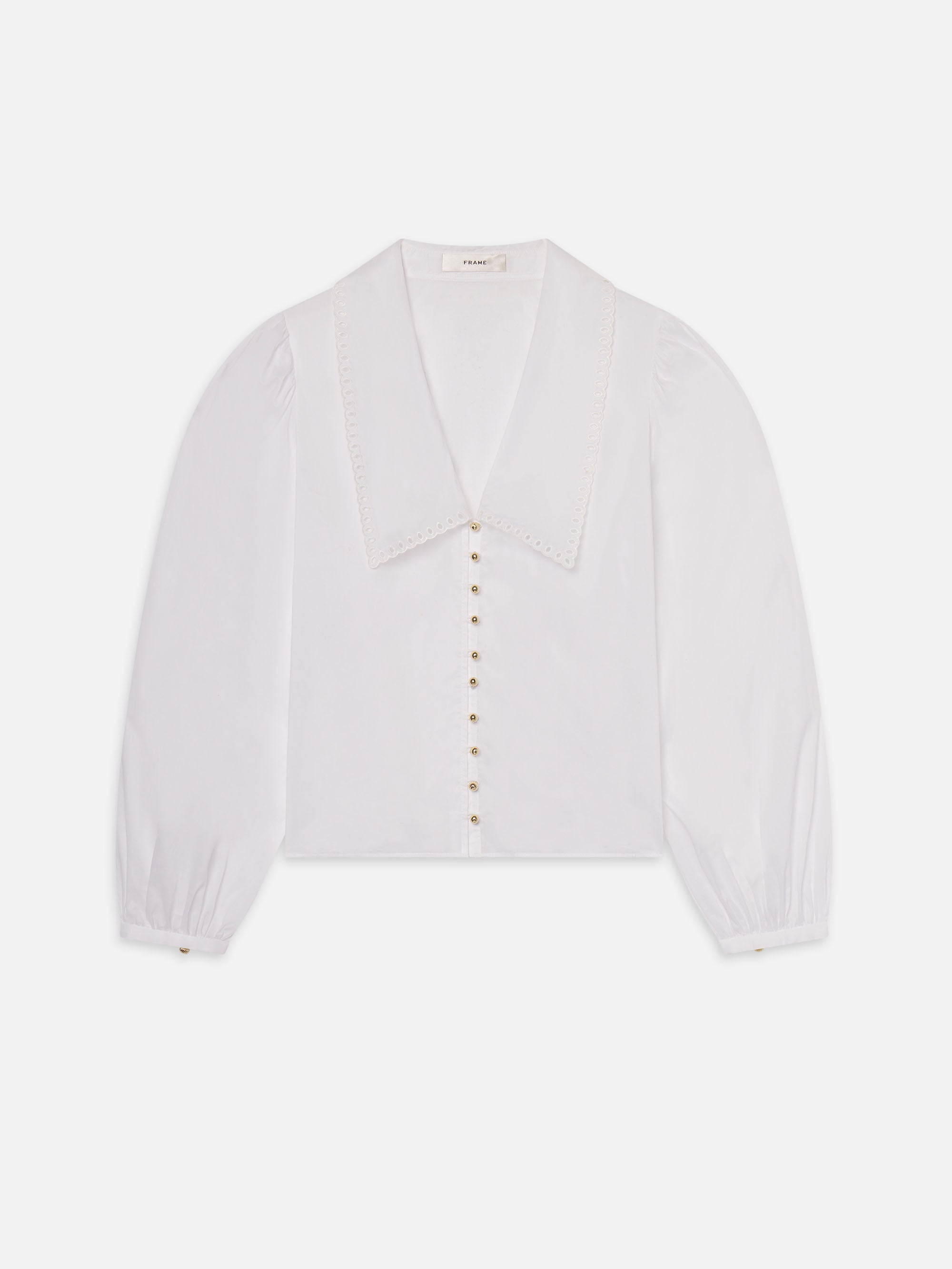 Stylish White Eyelet Sailor Blouse for Women - Perfect for Summer Outfits & Beach Vacations