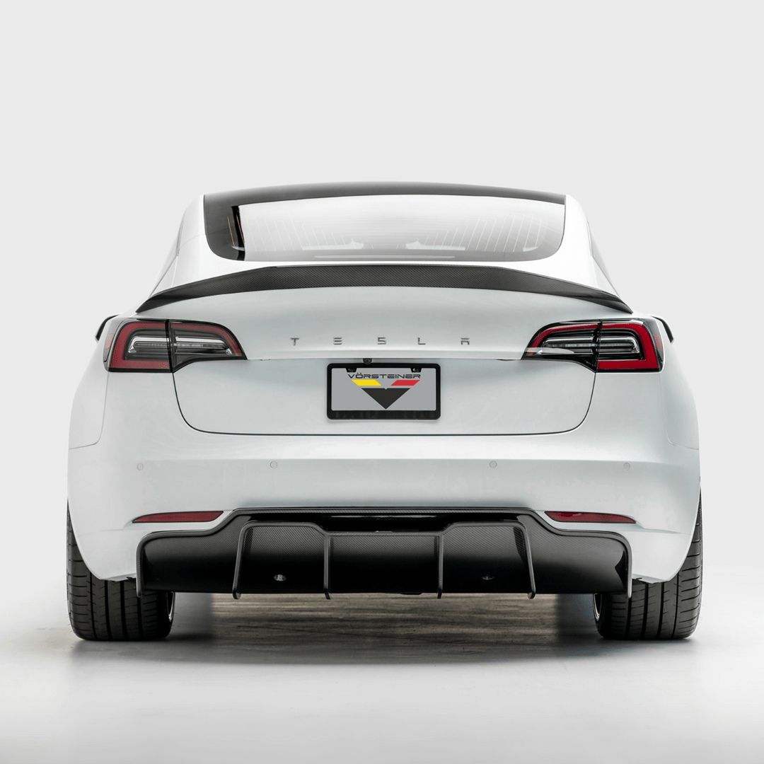 Tesla Model 3 Volta Aero Rear Diffuser Track Edition - Carbon Fiber Spoiler for Enhanced Aerodynamics & Performance - Perfect for Racing & Street Use