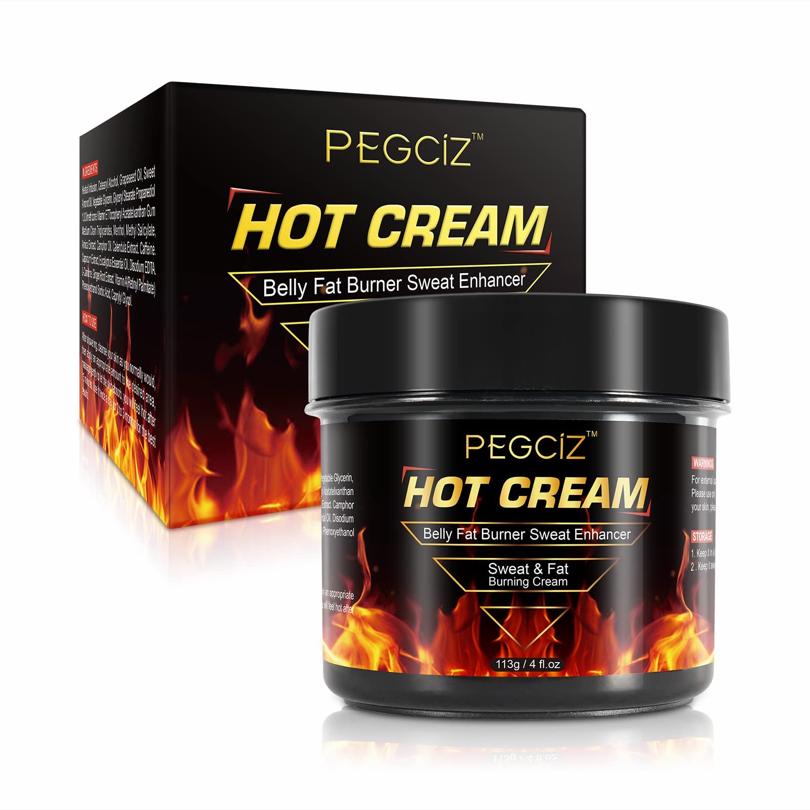 Hot Sweat Cream for Belly Fat Burner - Cellulite Reduction Cream for Thighs, Legs, Abdomen, Arms & Buttocks - Women & Men's Fat Burning Cream - 7 Day Flash Formula - Perfect for Post-Workout Recovery & Body Contouring