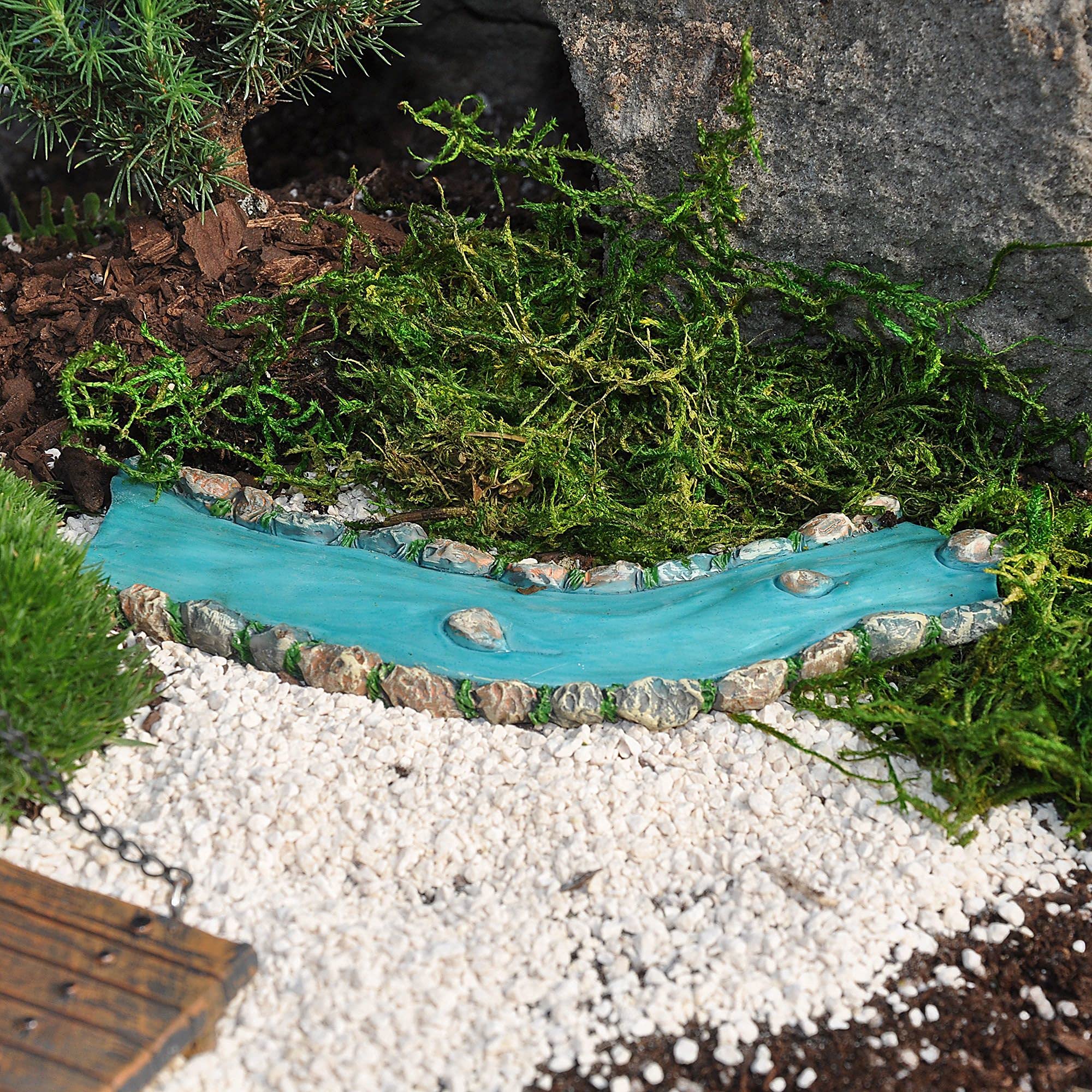 Miniature Fairy Garden Accessories - Handcrafted Curved River Decor for DIY Scenes, Terrariums & Home Décor | Perfect for Fairy Gardens, Dioramas & Miniature Landscapes
