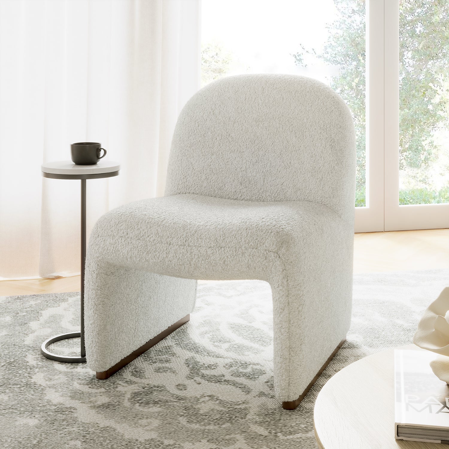 Ludwig Side Chair - Modern Dining Chair with Wooden Legs & Upholstered Seat - Perfect for Kitchen, Dining Room, and Office Use