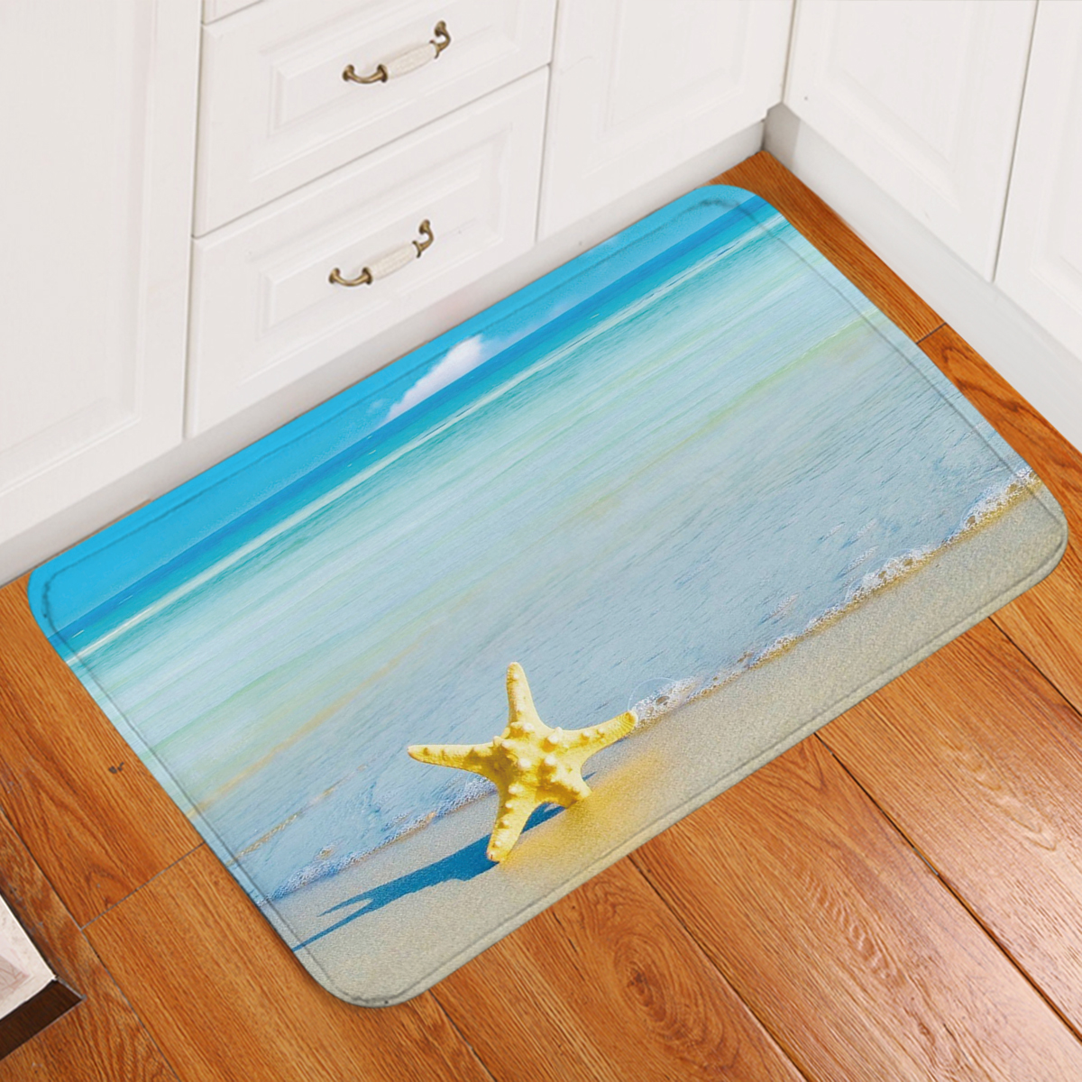 Beach Please Shower Curtain - Waterproof Bathroom Decor with Coastal Design - Perfect for Beach House, Vacation Rental & Coastal Themed Bathrooms