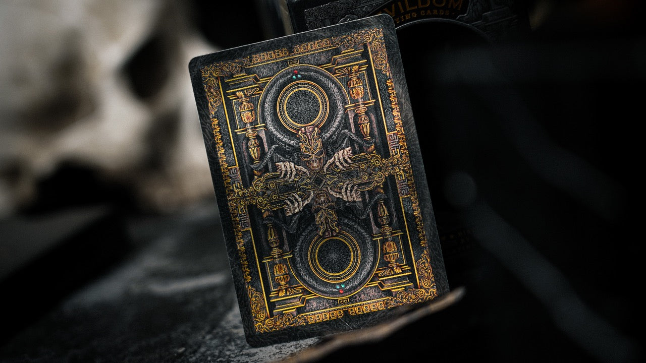 Devildom Dark Evil Gothic Style Playing Cards - Premium Quality for Magic Tricks, Poker Games, and Collectors - Perfect for Halloween, Themed Parties, and Cardistry Performances
