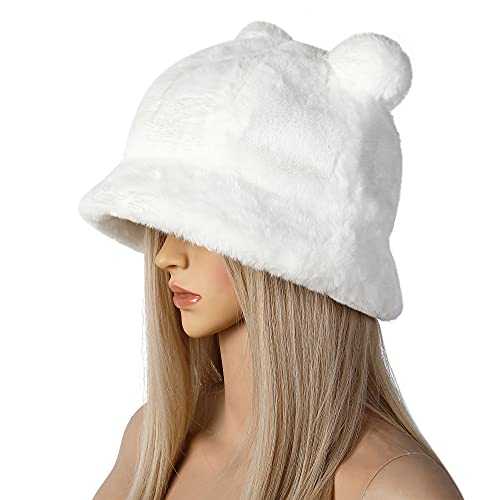Stylish Furry Bucket Hat for Women & Men - Trendy Winter Fashion Accessory - Perfect for Outdoor Activities, Music Festivals & Streetwear