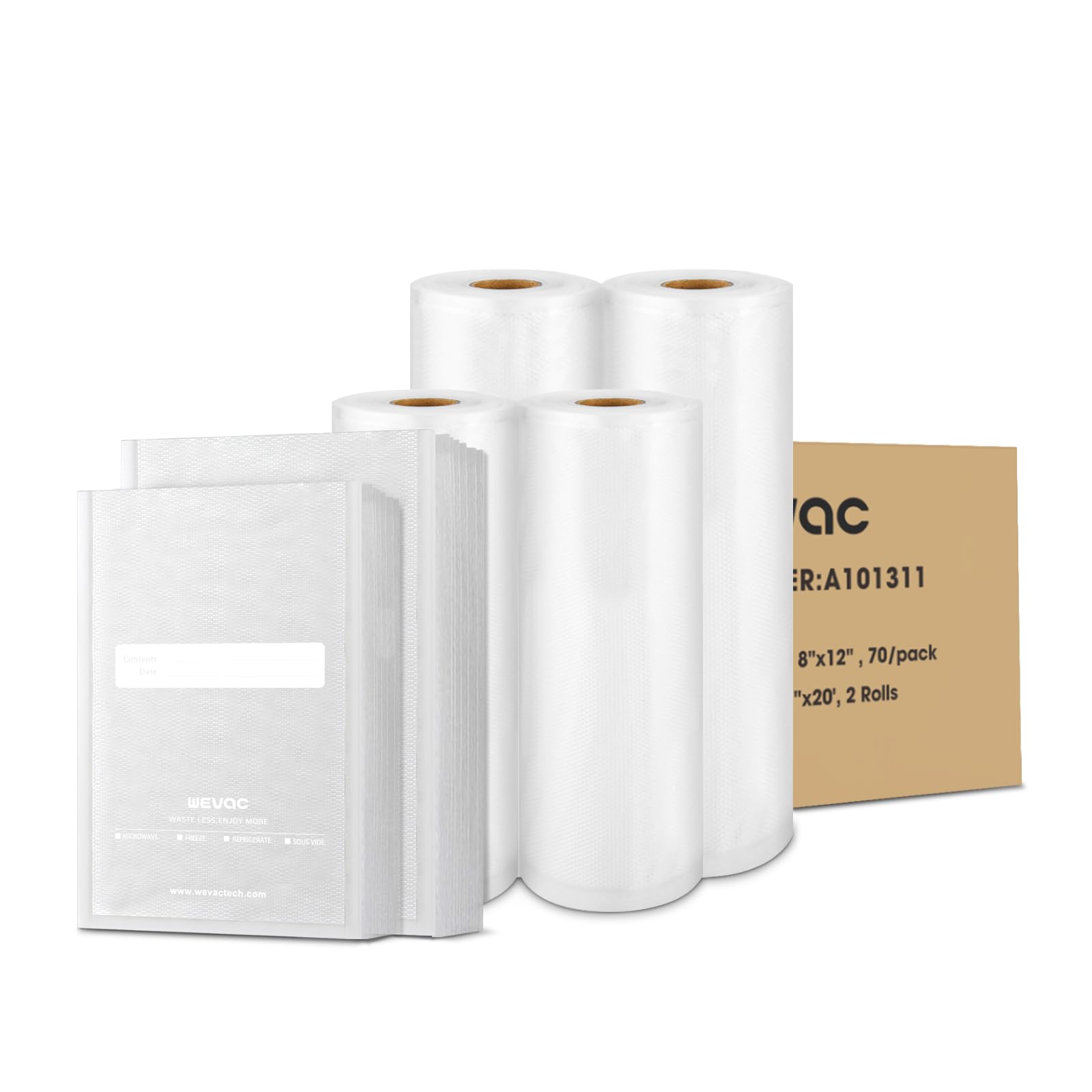 Premium Vacuum Sealer Bags & Rolls Variety Pack - 50x 6