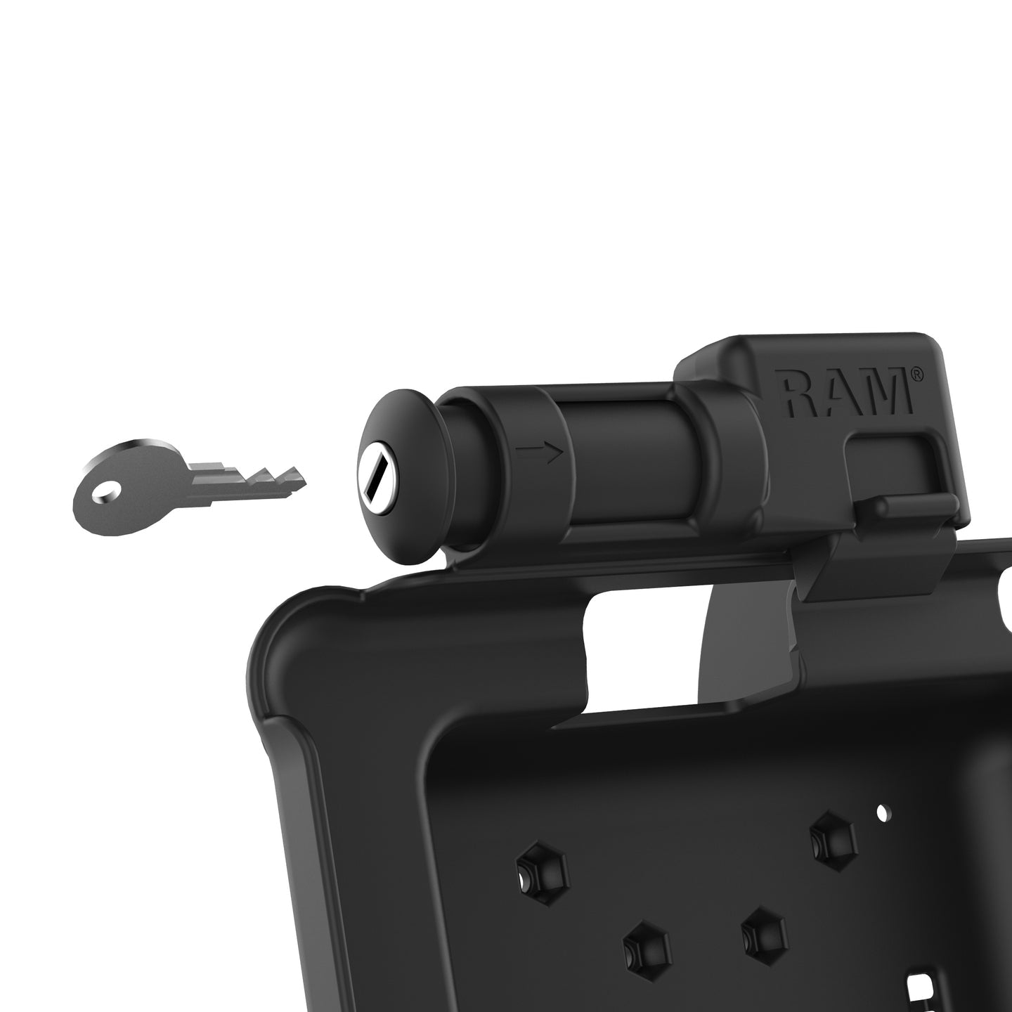 GDS® Key Locking Powered Dock for Zebra ET5x 8.3 & 8.4 Series (RAM HOL ZE10PKLU) - Secure Charging Station for Retail & Warehouse Barcode Scanners