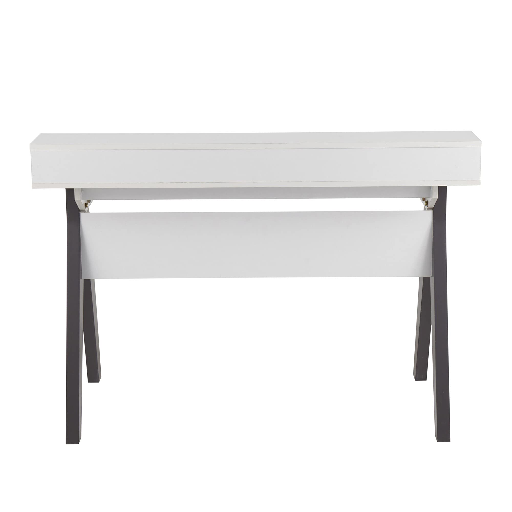 LumiSource Wishbone White Desk - Modern Home Office & Computer Desk with Drawers, Compact Writing Desk for Small Spaces, Bedroom & Gaming Setup - Perfect for Remote Work, Study & PC Gaming Stations