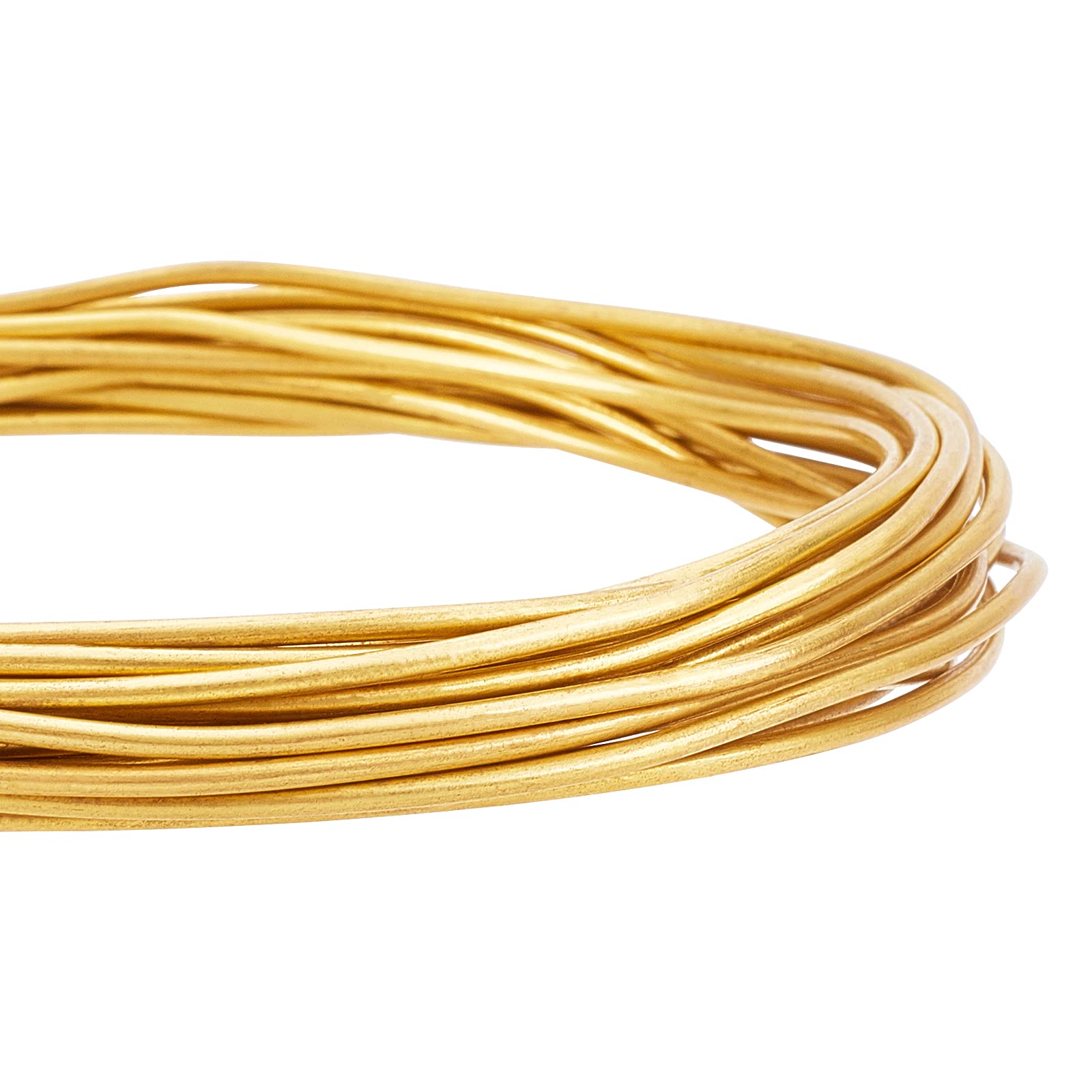BENECREAT 12 Gauge 16.4 Feet Round Pure Copper Wire - Gold Brass Craft Wire for Jewelry Making, Beading, DIY Projects - Perfect for Necklaces, Bracelets, and Home Decor