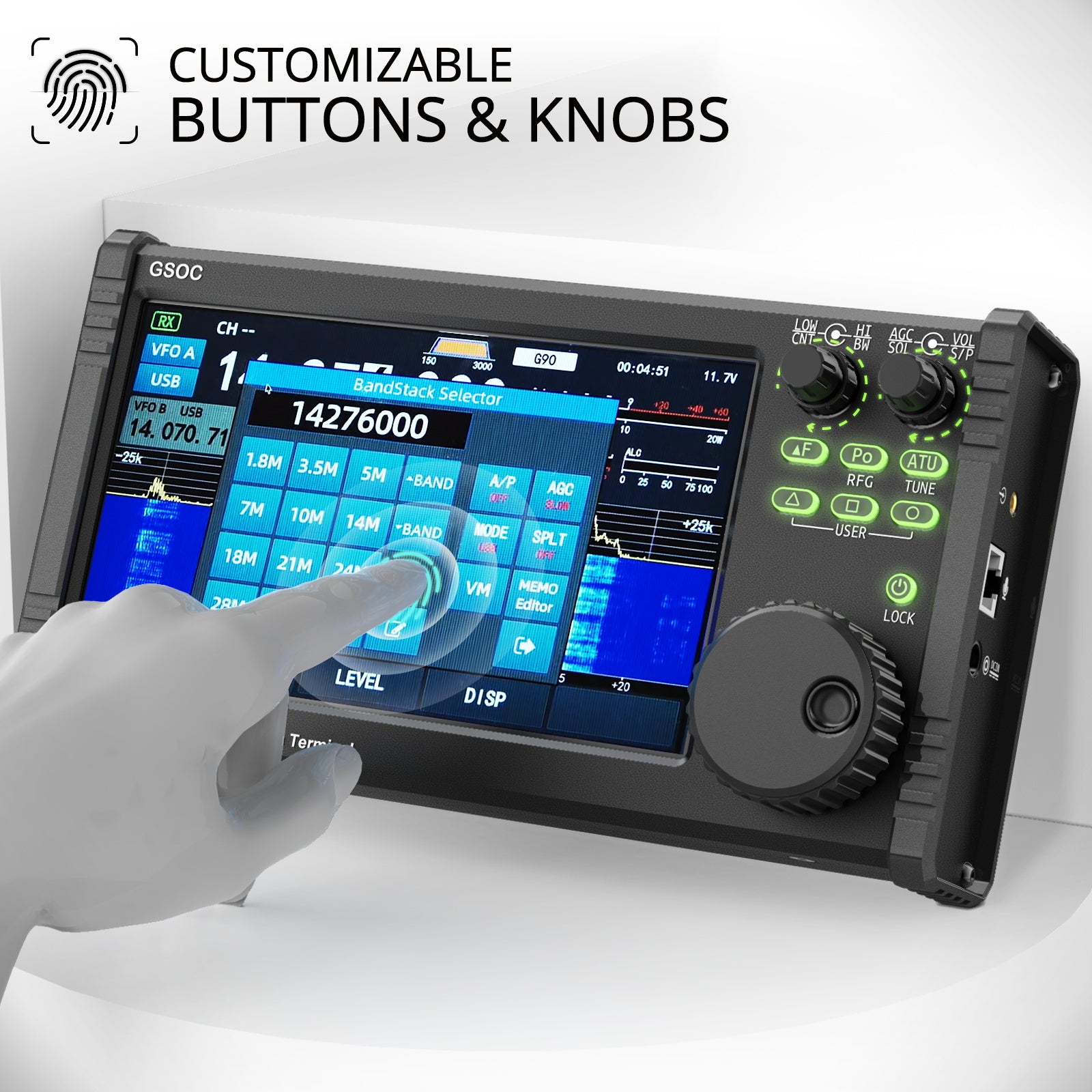 Xiegu GSOC Remote Controller with Touch Screen - Spectrum & Waterfall Display for Ham Radio Enthusiasts | Perfect for Field Operations and Remote Monitoring