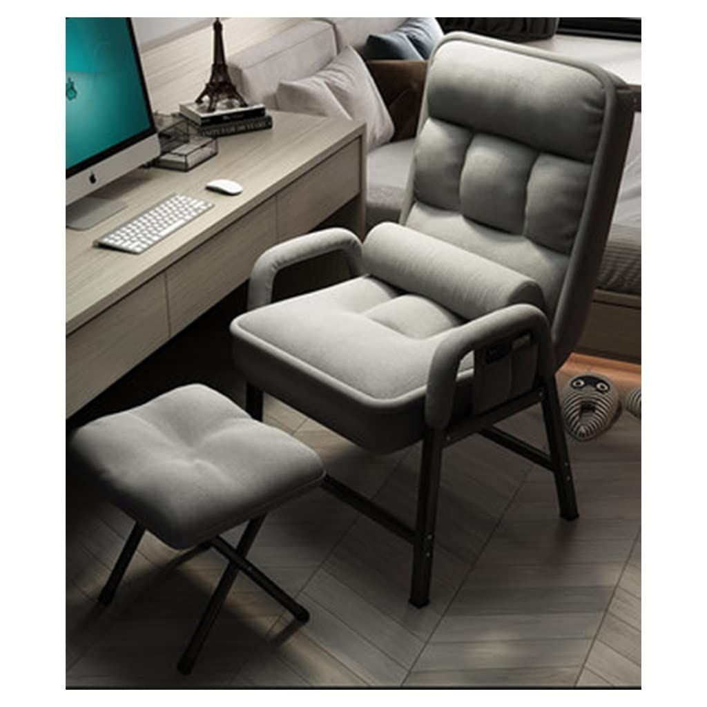 Comfortable Recliner Chair with Ottoman - Adjustable Backrest Fabric Leisure Chair with Storage Bags & Side Pockets - Perfect for Living Room, Bedroom or Home Office Relaxation