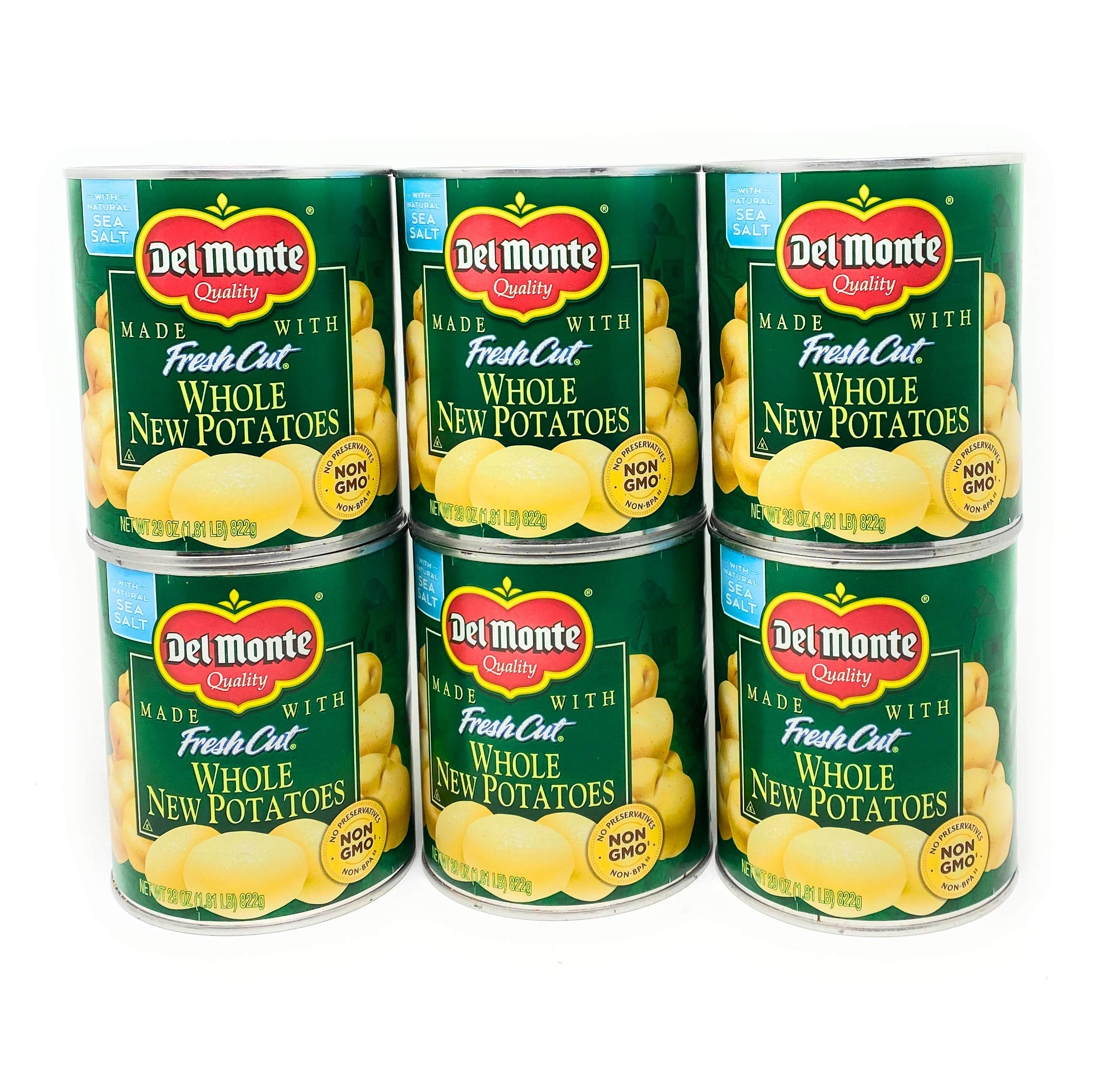 Del Monte Fresh Cut Whole New Potatoes 14.5 oz (6 Pack) - Premium Canned Potatoes for Cooking, Stews & Salads | Convenient Pantry Staple for Home Chefs