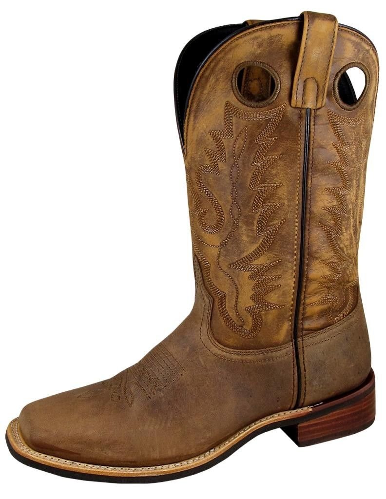 Smoky Mountain Boots - Landry Series Men's Western Cowboy Boots, Genuine Leather Square Toe Work Boots with Rubber Sole & Block Heel, Steel Shank for Support - Perfect for Rodeo, Country Dancing & Outdoor Work