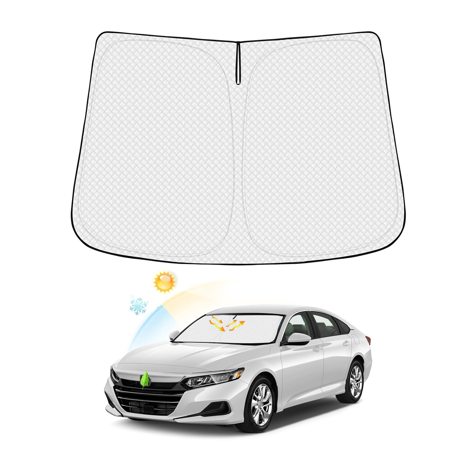 2018-2024 Honda Accord Windshield Sun Shade - 6-Layer Thick Foldable UV Protection Sun Visor for Car Window, Keep Vehicle Cool - Perfect for Summer Parking & Road Trips