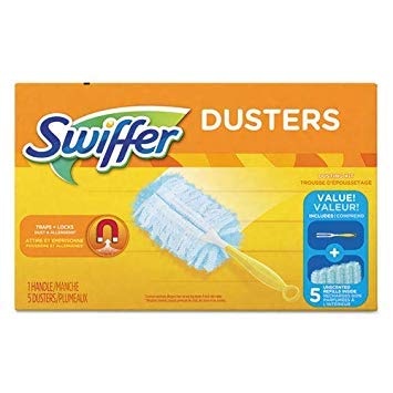 Premium Dust Lock Fiber Dusters Starter Kit - 6 Handles in Blue & Yellow for Home, Office & Car Cleaning - Efficient Dusting & Polishing for Furniture, Electronics & Hard-to-Reach Areas