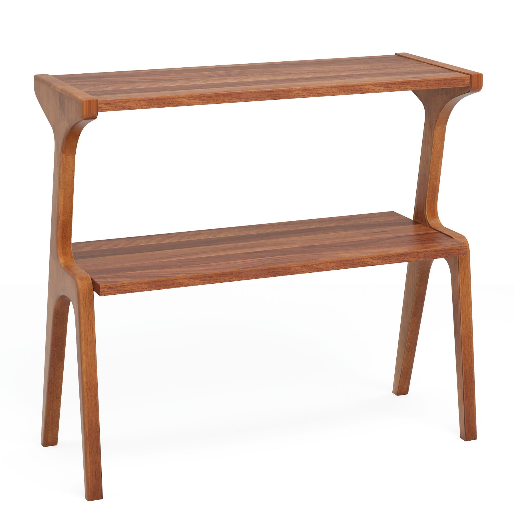 2 Tier End Table with Storage Shelf - Slim Sofa Side Table for Living Room, Bedroom, or Office - Modern & Space-Saving Design