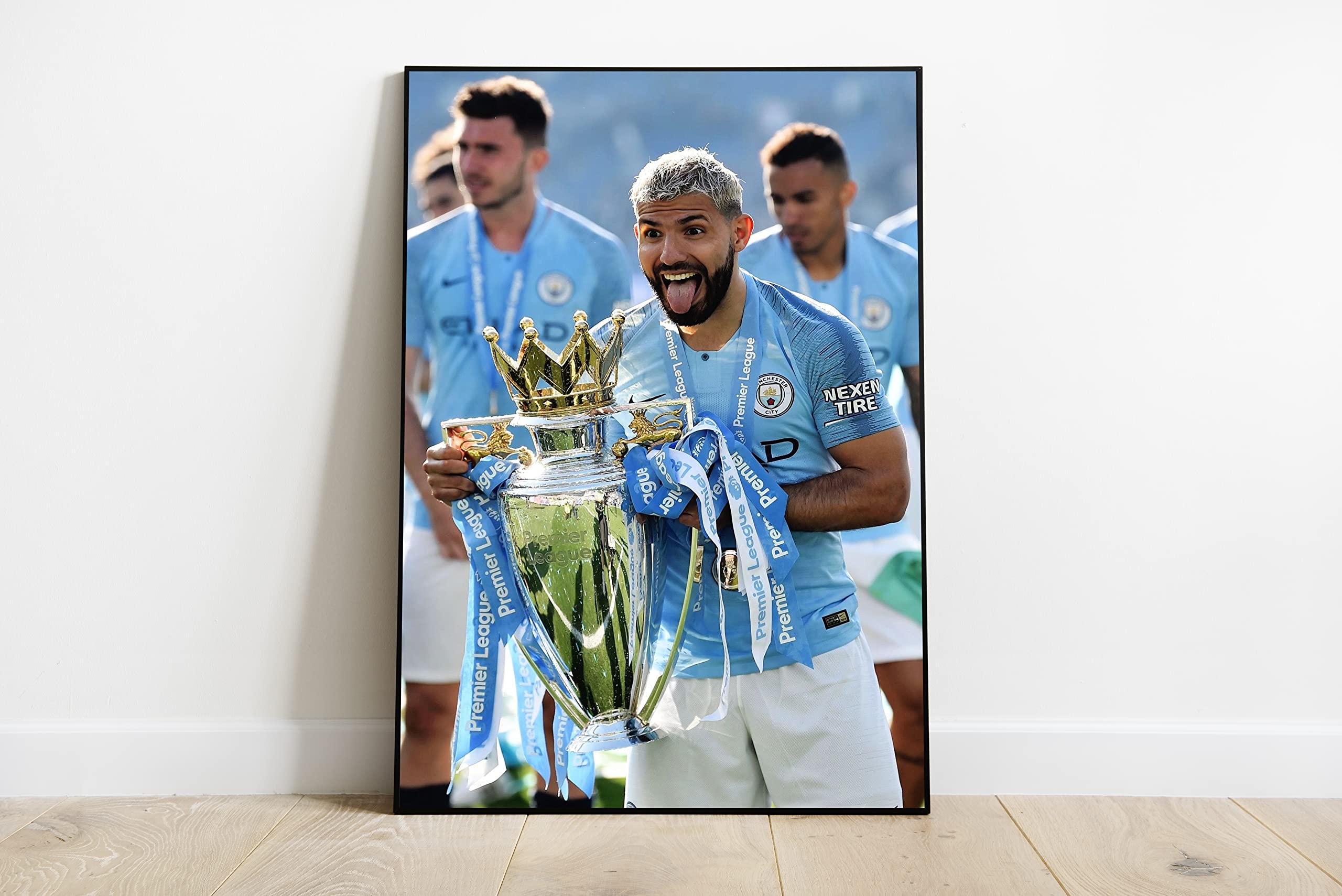 Sergio Aguero Football Poster - Premium Giclee Printed Sports Wall Art for Living Room Decor | Perfect for Man Cave, Game Room & Soccer Fan Gifts