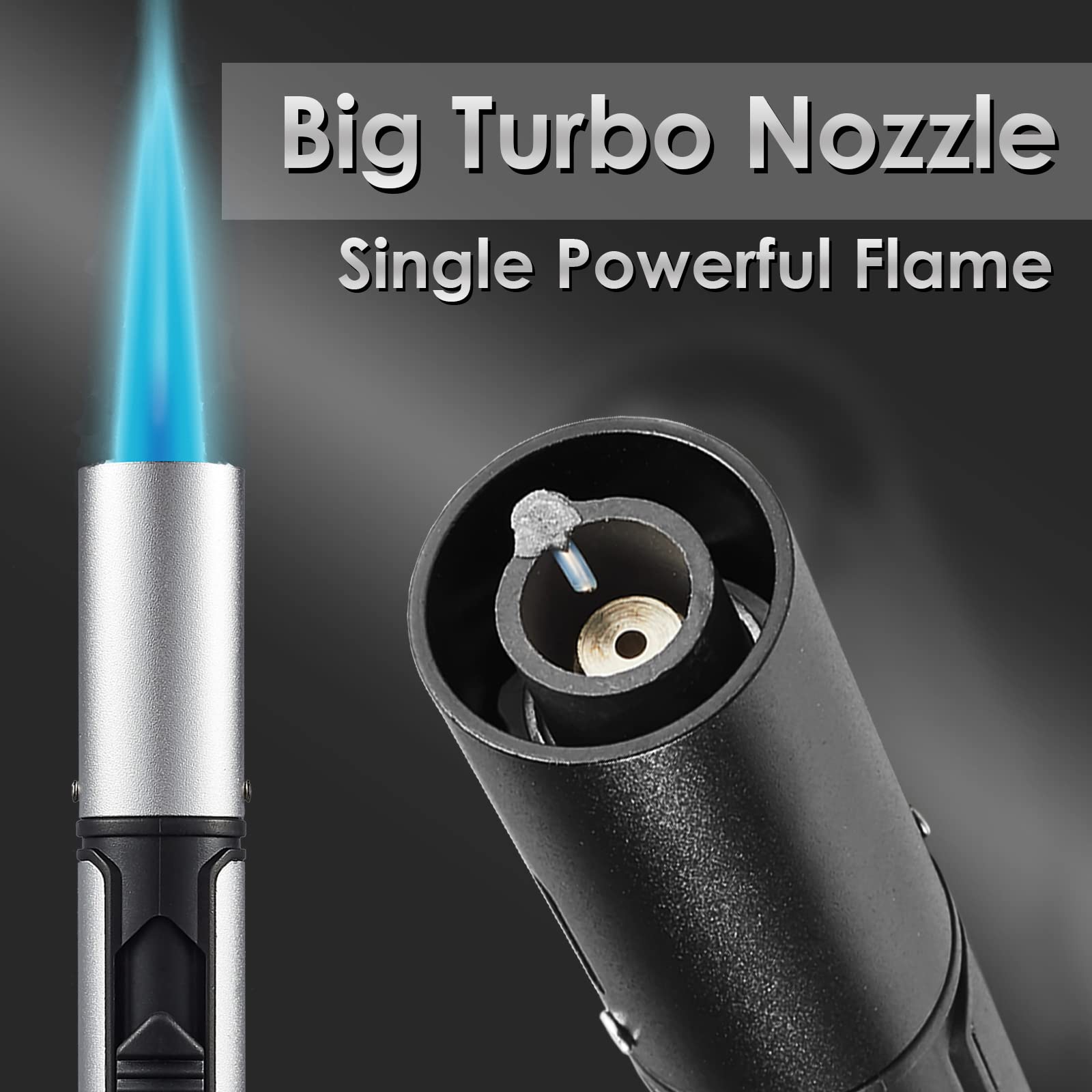 4 Pack Butane Torch Lighter - Refillable 6-inch Pen Lighter with Adjustable Jet Flame for Grilling, BBQ, Candle Lighting, Camping & Fireplace (Gas Not Included) - Perfect for Outdoor Cooking & DIY Projects
