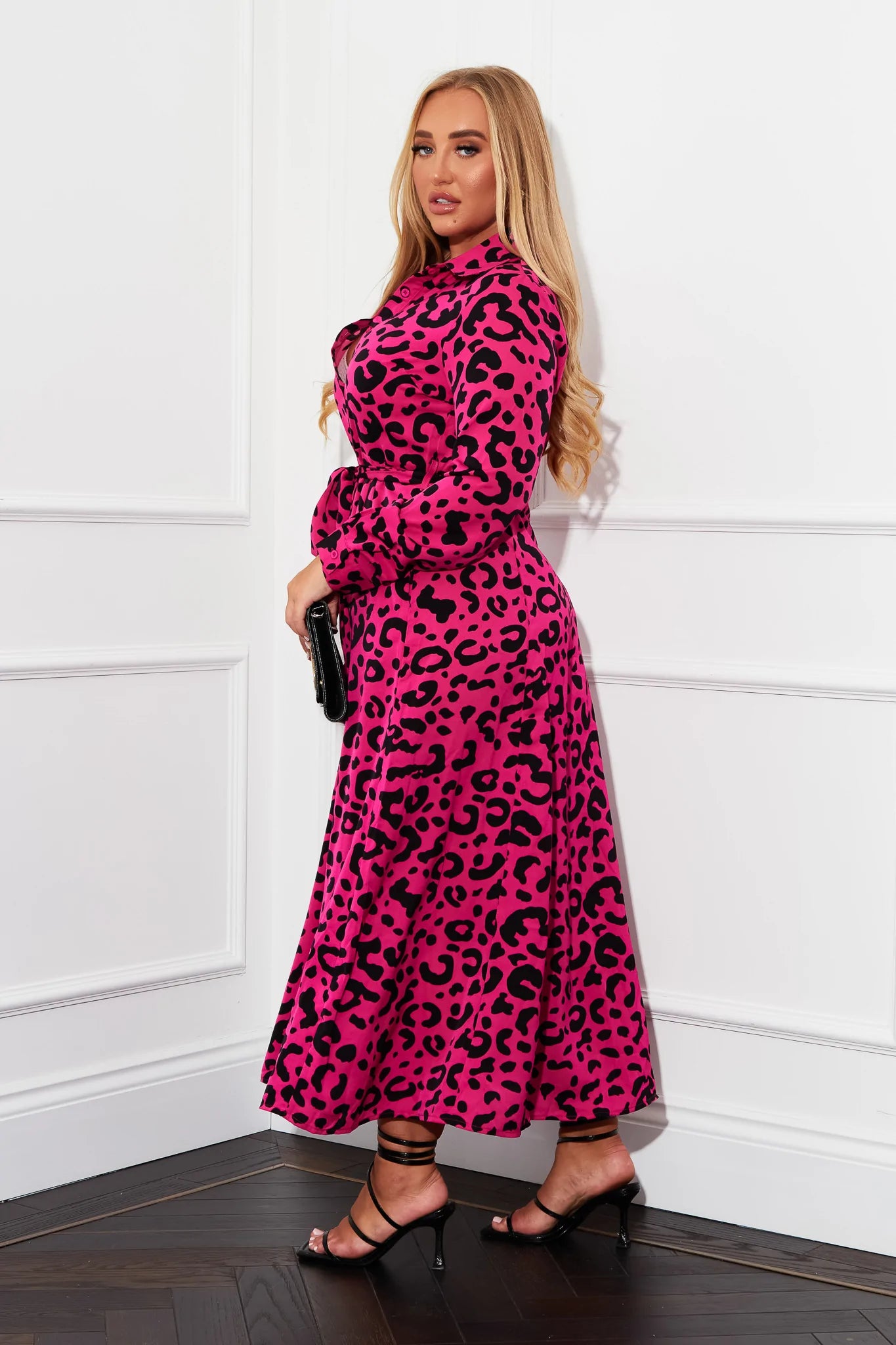 Brielle Women's Pink Maxi Shirt Dress - Flowy Long Sleeve Casual Summer Dress for Beach, Vacation & Everyday Wear