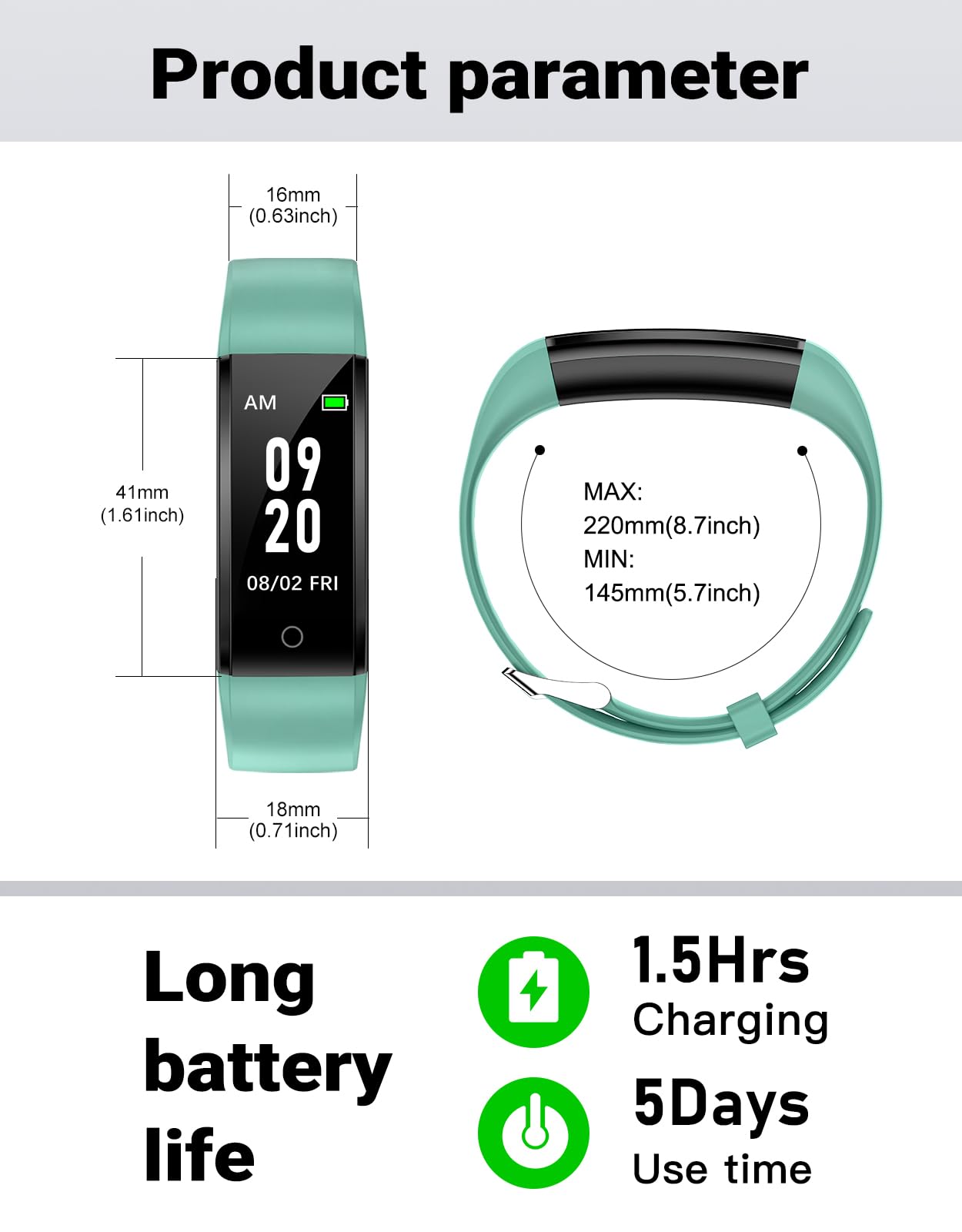 Fitness Tracker Watch - Step Counter Pedometer with Calorie & Sleep Monitor for Men & Women - No Bluetooth or App Required - Perfect for Walking, Running & Daily Activity Tracking