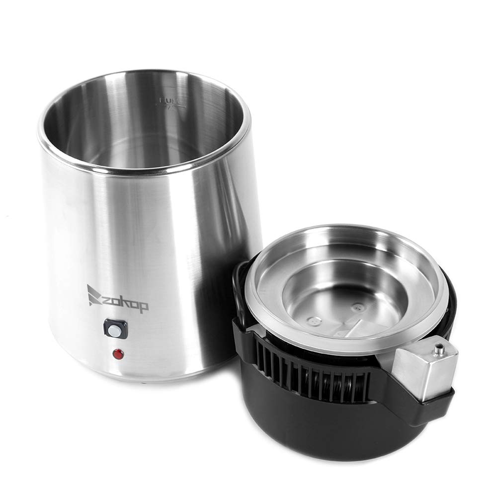 Stainless Steel Countertop Water Distiller Machine with Glass Container - 720W Pure Water Maker for Home Use | All Stainless Steel Interior | Perfect for Drinking, Cooking, Baby Formula & Essential Oil Distillation