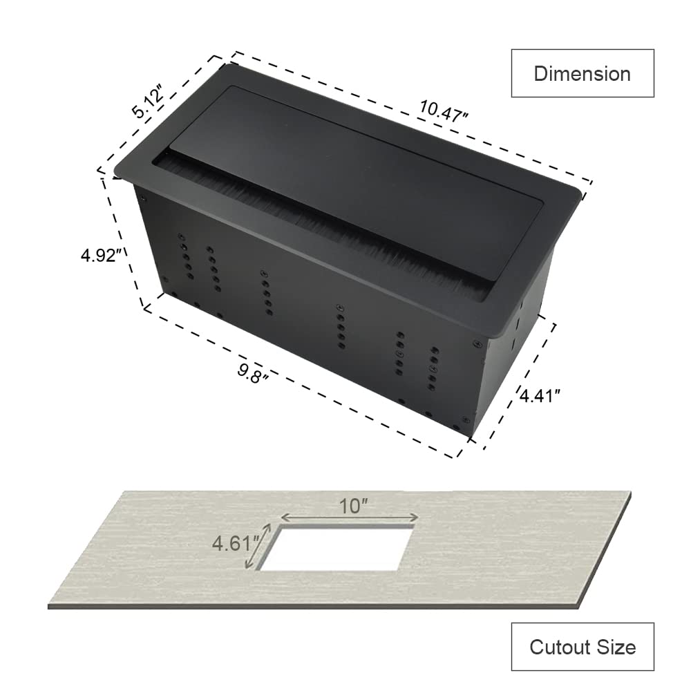 Premium 6-in-1 Multimedia Connectivity Hub - 3 AC Outlets, 2 USB-A & 1 USB-C Ports, HDMI, RJ45 (CAT6), Audio Jack - 5.58ft Power Cord - Ideal for Conference Rooms, Home Offices & Gaming Setups (Black)
