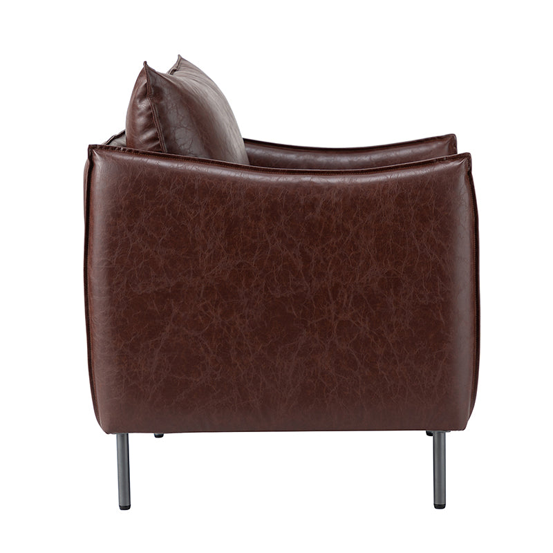 Felix Faux Leather Armchair - Modern PU Leather Accent Chair for Living Room, Office & Lounge - Comfortable Mid-Century Style Seating for Home Decor