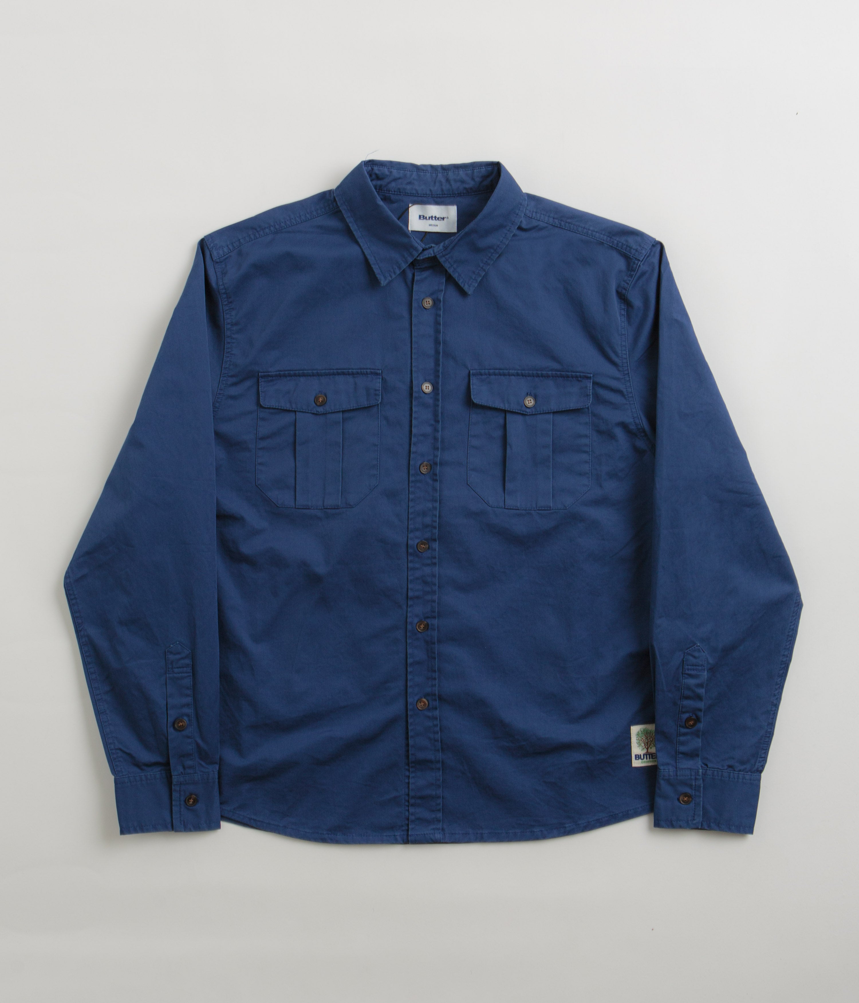 Butter Goods Washed Pocket Shirt - Blue Work Shirt for Men | Casual & Office Wear | Perfect for Business Casual, Outdoor Activities & Everyday Style