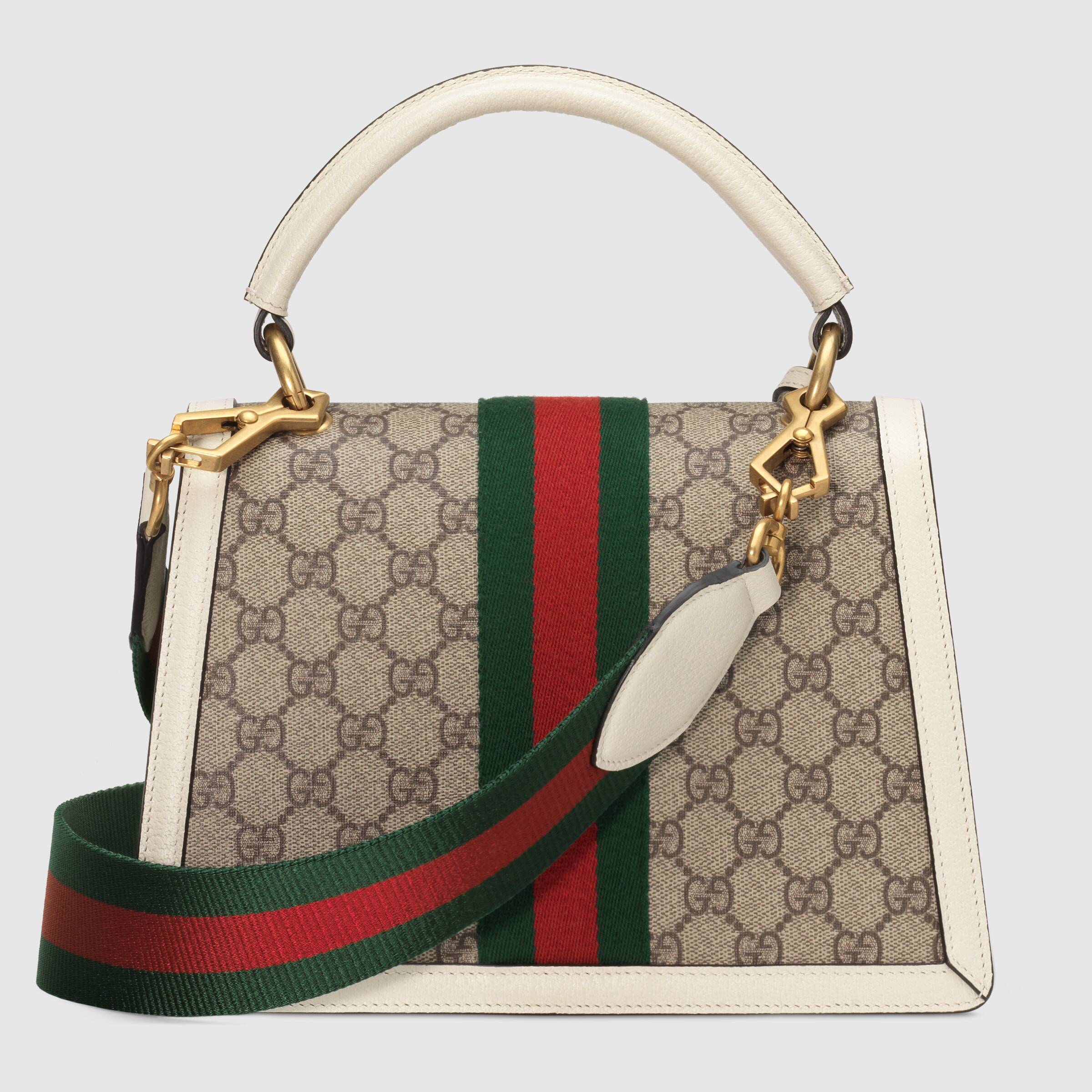 Gucci Queen Margaret GG Small Top Handle Bag - White Leather Crossbody Purse for Women | Perfect for Work, Travel & Evening Events