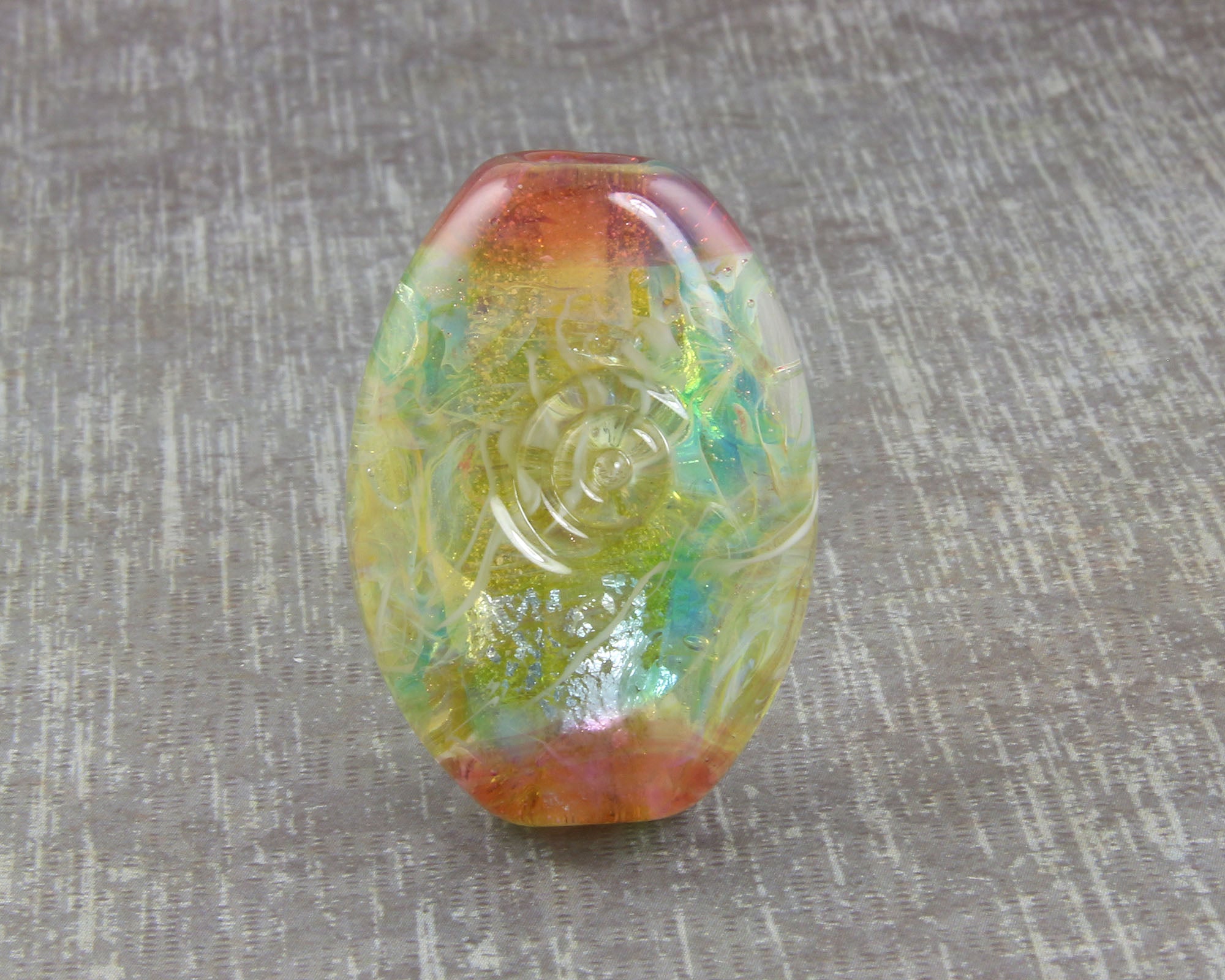 Handmade Sunset Harbor Lampwork Glass Focal Bead SRA - Perfect for Jewelry Making, DIY Crafts & Beading Projects