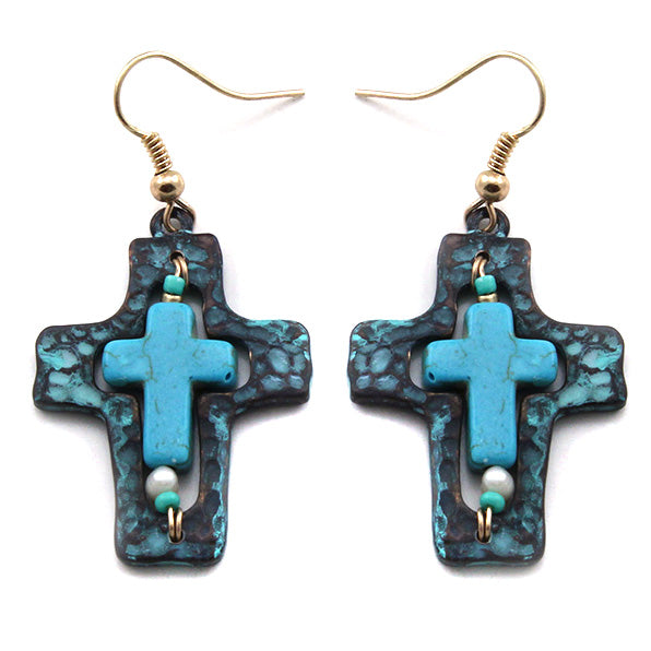 Stylish Cross Earrings for Women - 17mm Silver Plated Religious Jewelry - Perfect for Church, Gifts & Everyday Wear