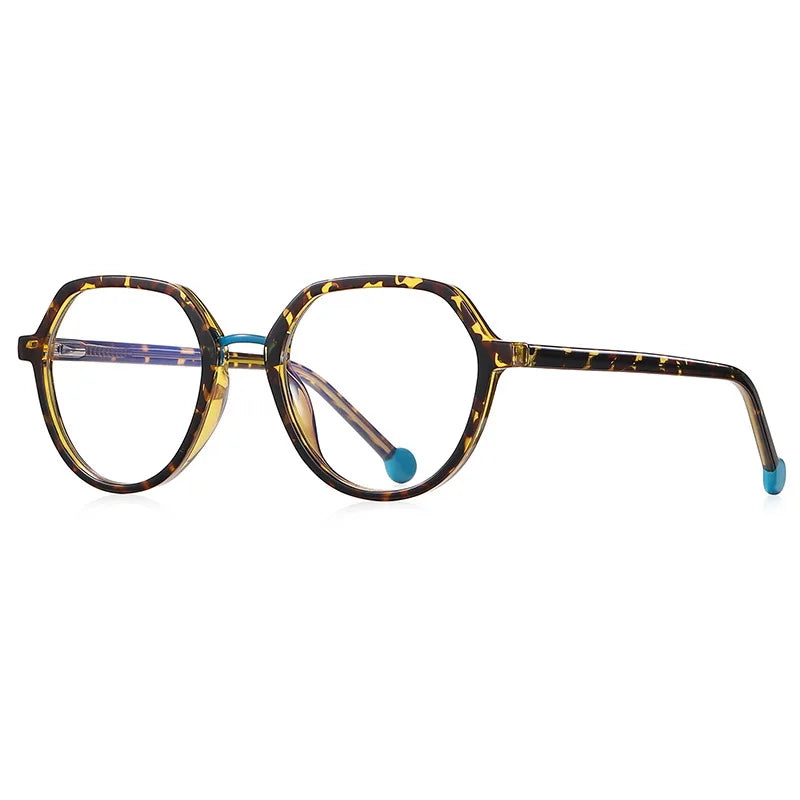 CCspace Unisex Full Rim Flat Top Round TR90 Titanium Eyeglasses 57322 - Lightweight & Durable Glasses for Work, Reading & Fashion