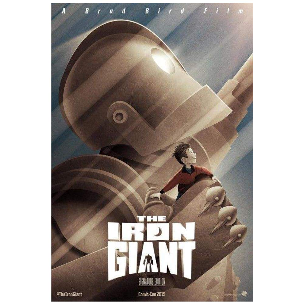 The Iron Giant Vintage Metal Tin Sign - 12x8 Inch Retro Movie Poster Wall Art for Home, Bar, Cafe & Man Cave Decor - Perfect for Movie Fans & Nostalgic Collectors