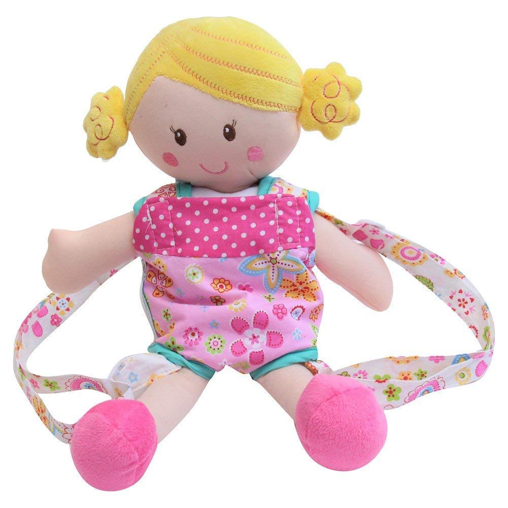 Patchwork Pink Doll Carrier - Comfortable Straps for Baby Playtime
