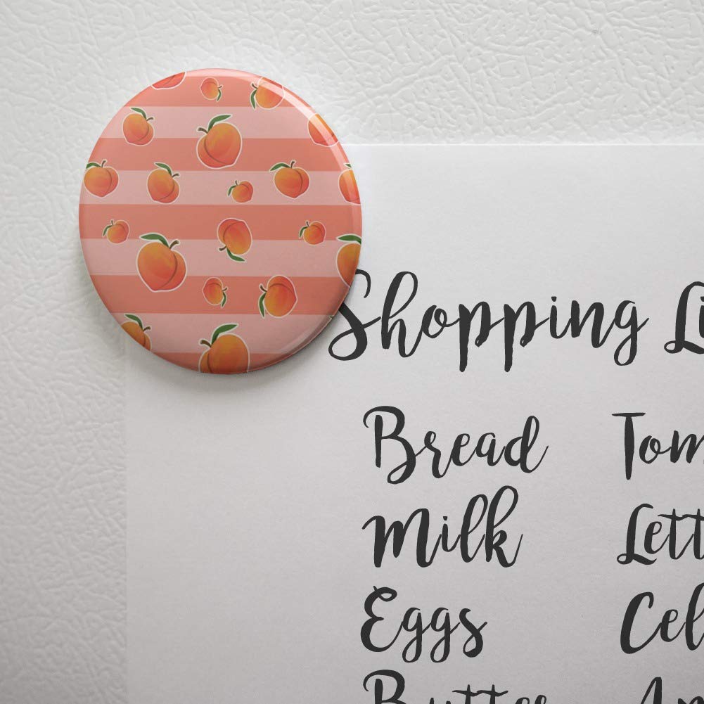 Stylish Peaches & Stripes Fridge Magnets - Decorative Kitchen Refrigerator Locker Button Magnets for Home, Office & Dorm Organization