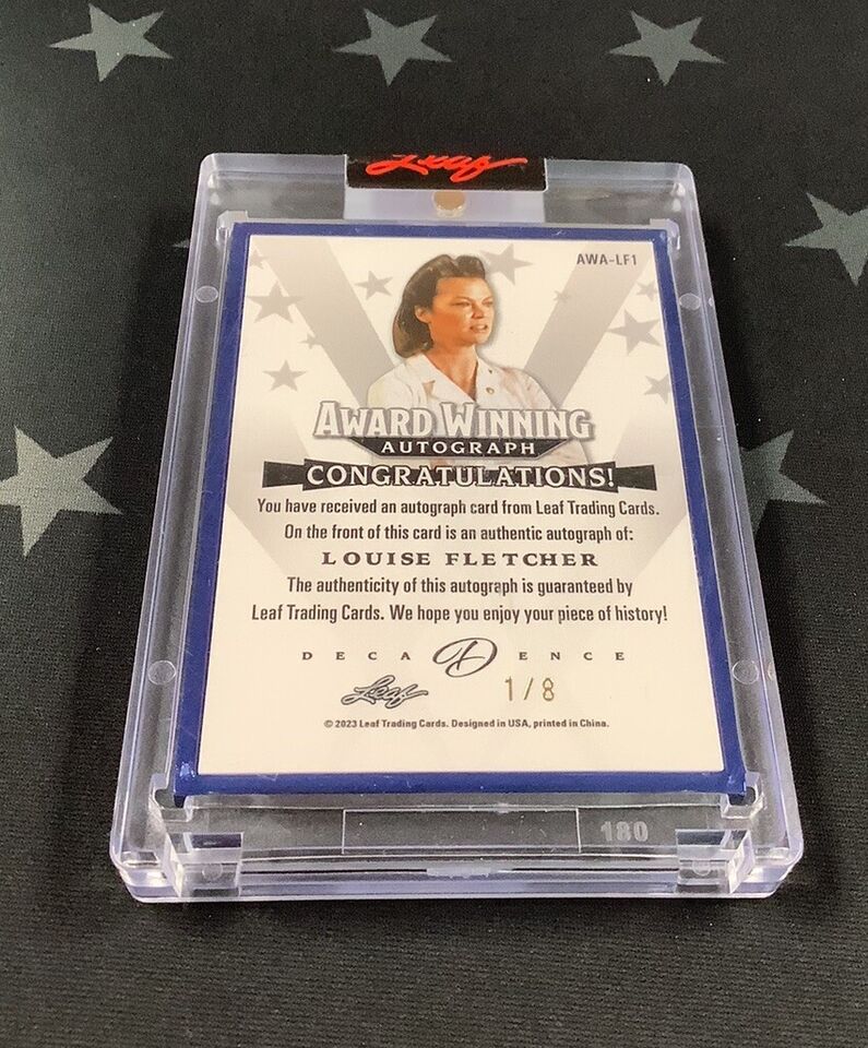 2023 Louise Fletcher Leaf Pop Century Decadence Award-Winning Autograph Card #1/8 - Perfect for Collectors, Fans & Memorabilia Displays