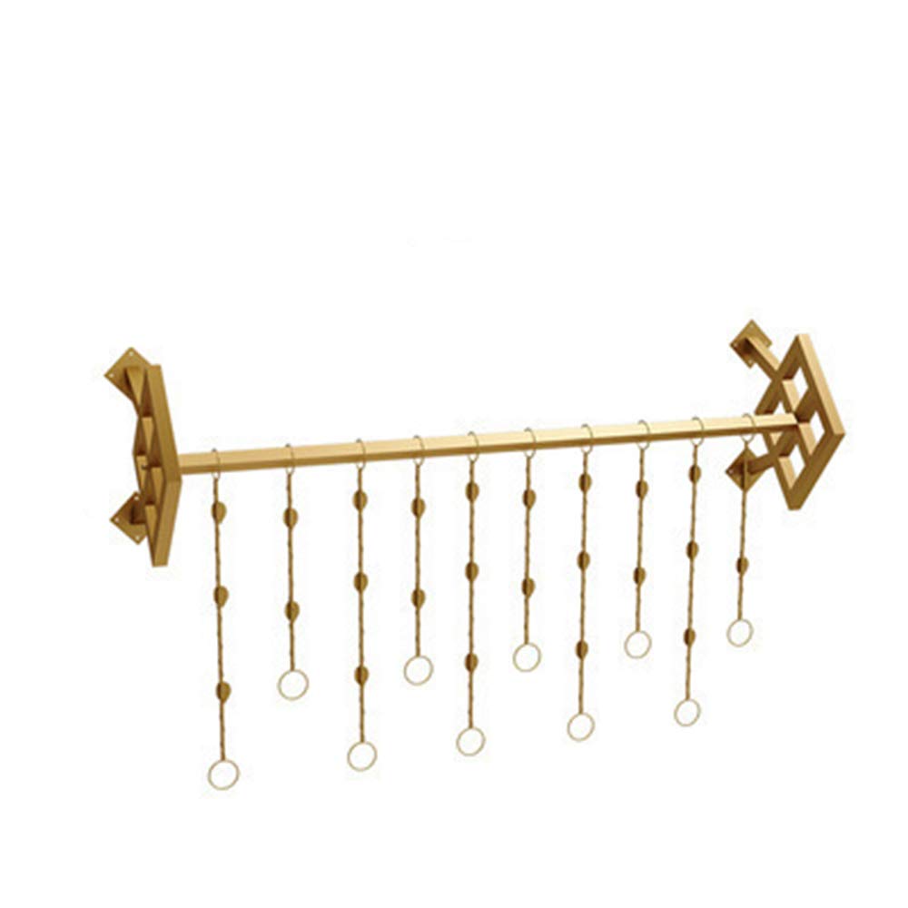Gold Wall-Mounted Floating Shelves - Heavy Duty Storage Rack for Clothing Store Display & Laundry Room Organization | Perfect for Bedrooms, Changing Rooms & Commercial Spaces | Rustic Home Decor & Retail Display Solution