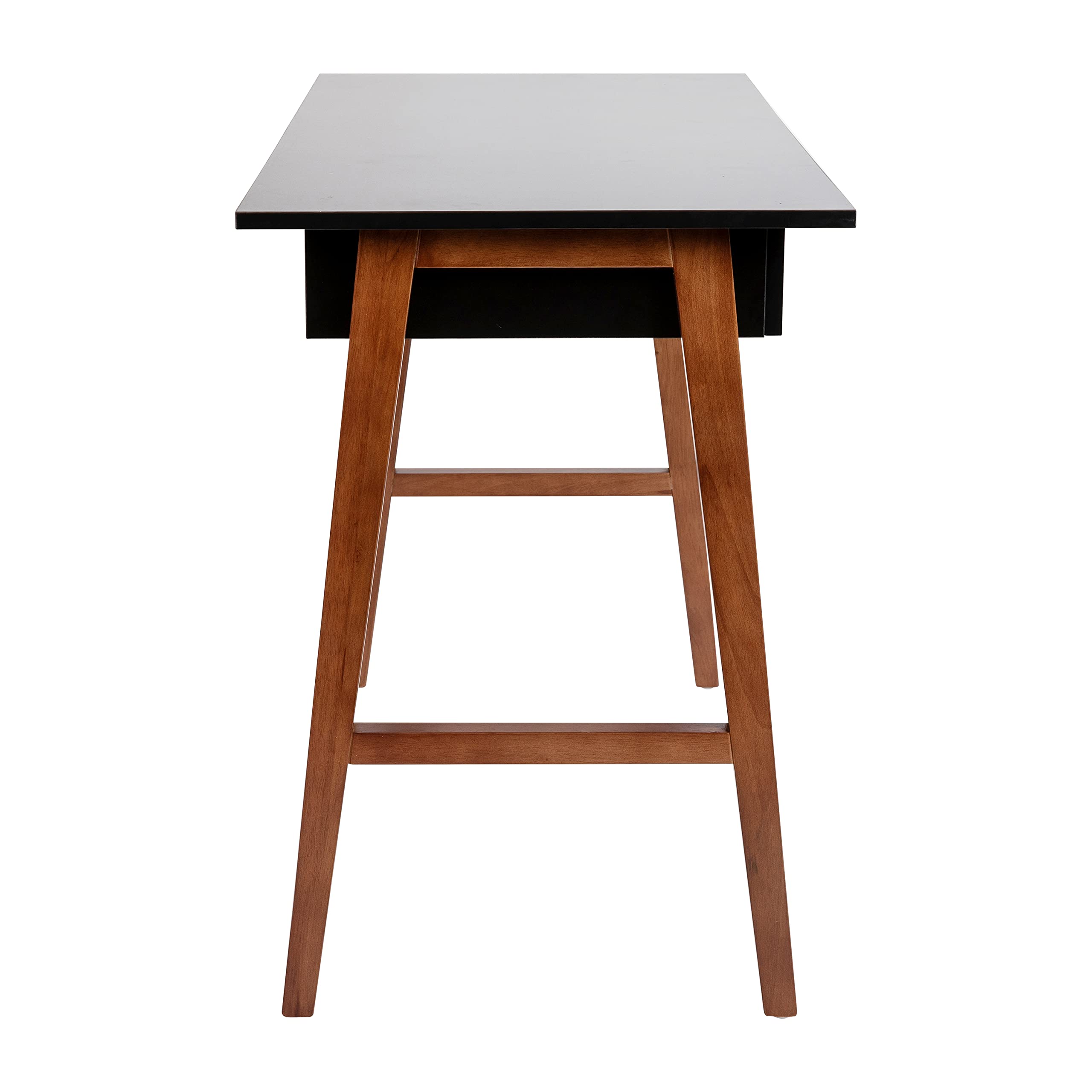 Emma & Oliver Modern Home Office Writing Computer Desk with Drawer - Black/Walnut Study Table for Small Spaces - Perfect for Remote Work, Online Classes & Crafting