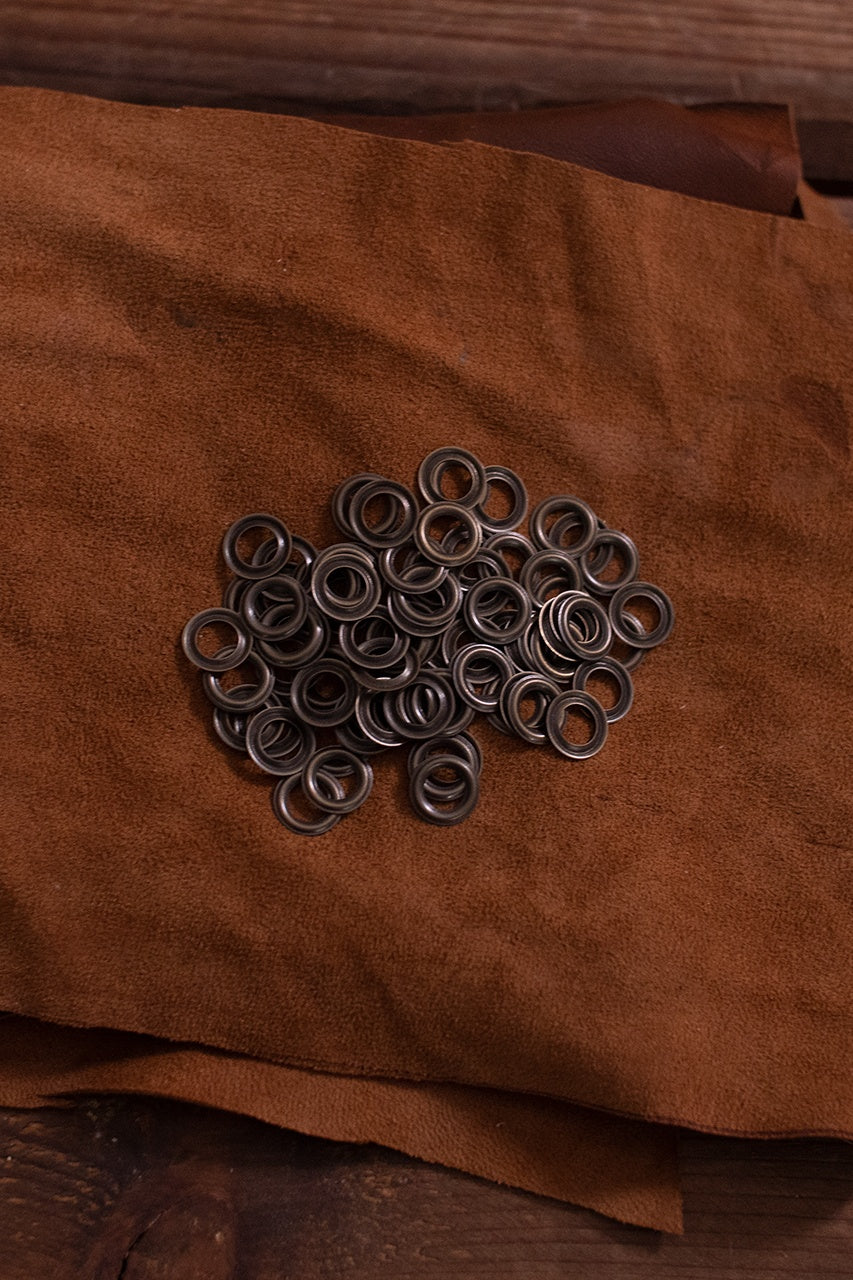 Antique Iron/Brass Eyelet Ring - 6.9mm Diameter, 0.7mm Length, 11.5mm U-Shape - Perfect for Leather Crafting, Costume Jewelry & DIY Projects