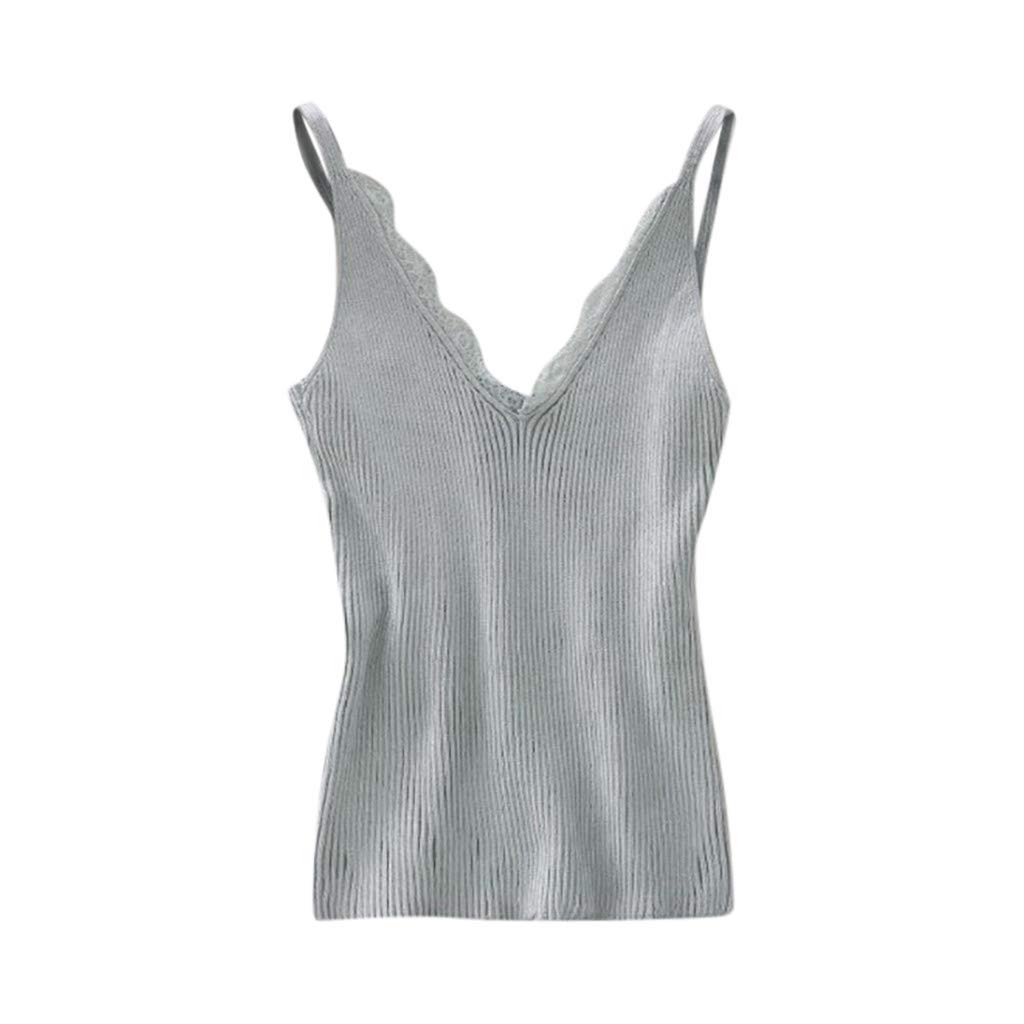 Women's Fashion Crop Tops - Sleeveless Knitted V-Neck Lace Tank Tops for Summer | Casual Wear, Beach Outfits & Layering Essentials