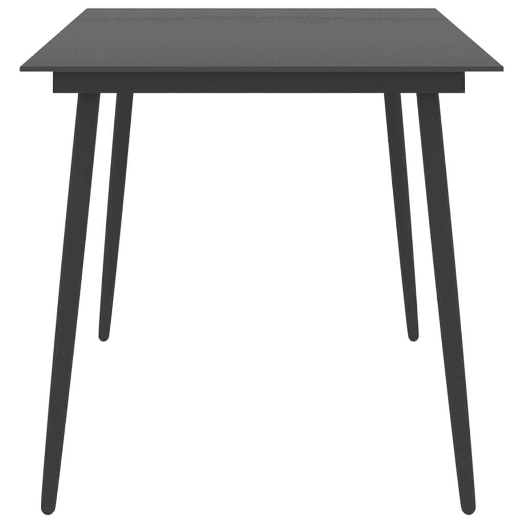 Black Steel and Glass Patio Dining Table 59.1