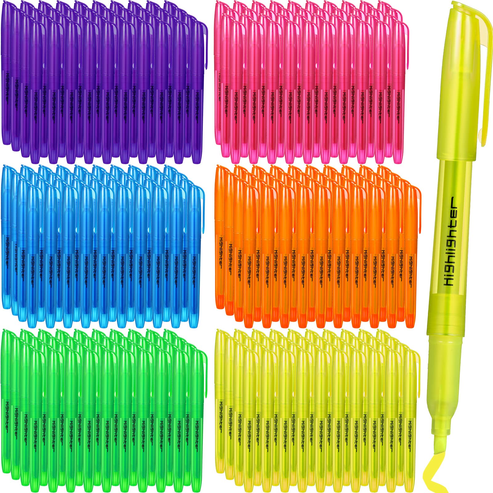 Thenshop 240-Piece Bulk Highlighter Set - Assorted Fluorescent Colors, Chisel Tip Markers for Office, Classroom & Study Notes - Perfect for School Supplies, Back to School, Work Organization & Color Coding