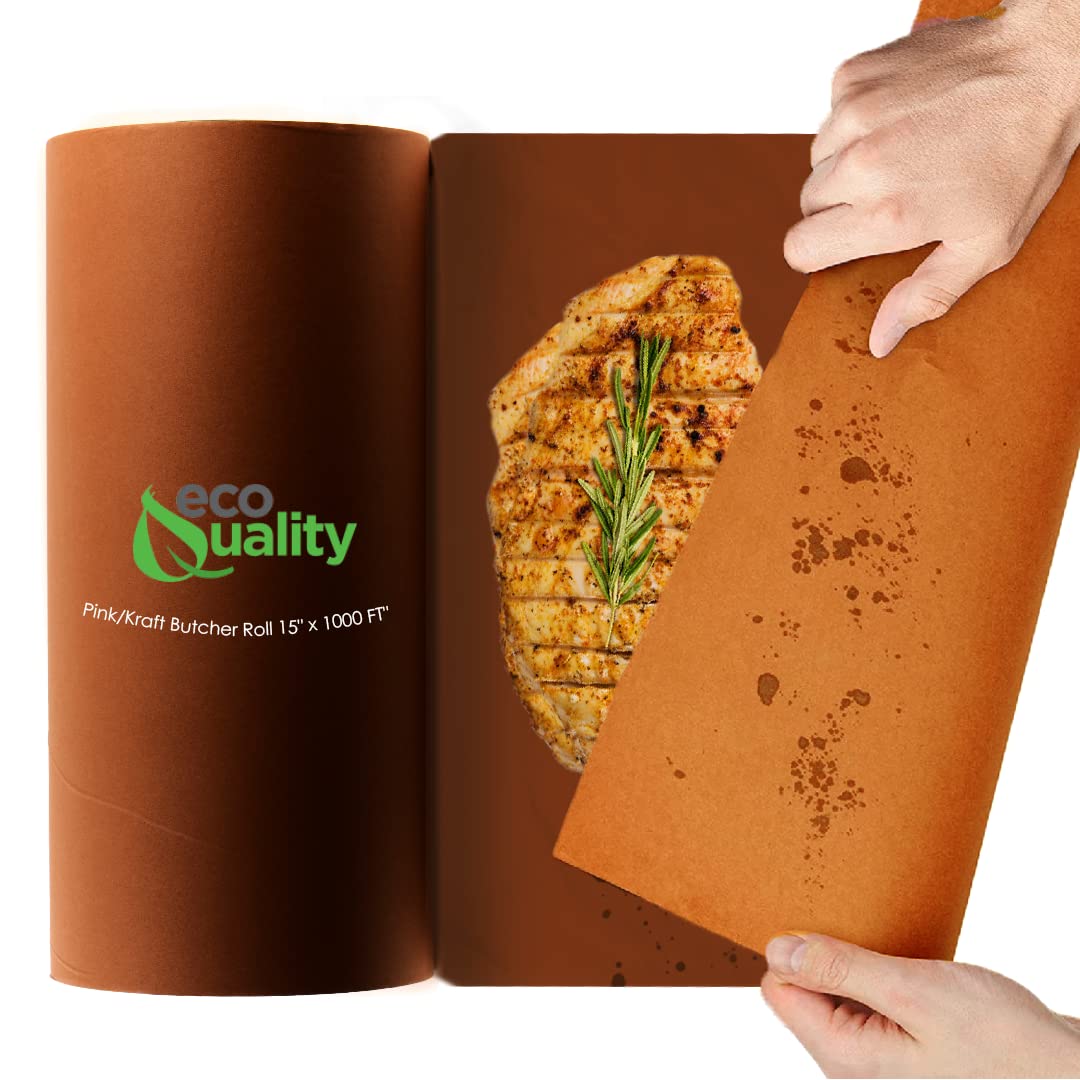 Premium Pink Butcher Kraft Paper Roll - 15