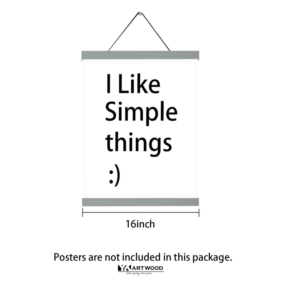 16x20 & 16x24 Magnetic Poster Frames Set of 3 - Gray Wall Hanging Picture Frames for Photos, Canvas Artwork - Perfect for Home Decor, Office Display & Gallery Exhibitions