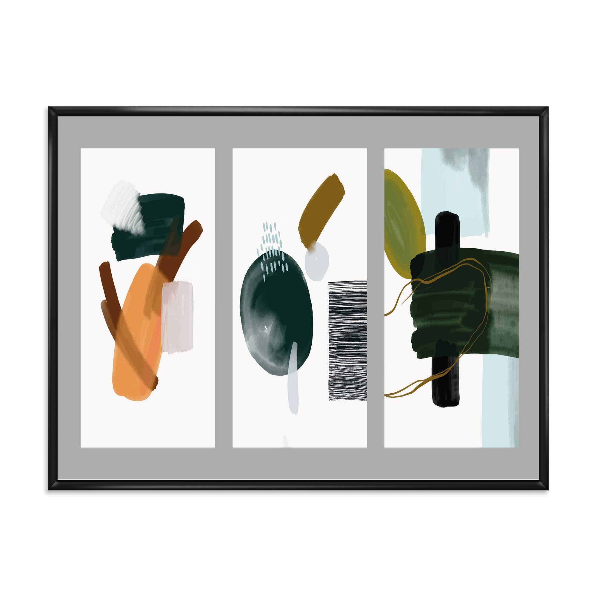 Minimalist Organic Shapes IV - Modern Framed Canvas Wall Art Print for Living Room, Bedroom & Office Decor
