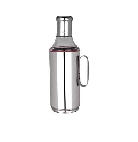 ATROCK® 1L (1000ml) Stainless Steel Oil Dispenser Bottle with Handle - Leakproof Kitchen Oil Container, Olive & Cooking Oil Pourer for Salad Dressing, Frying & Baking (Pack of 2)
