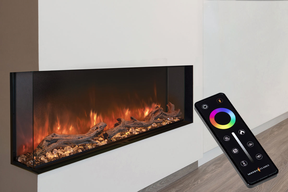 Modern Flames Landscape Pro 96-Inch Electric Fireplace - 3-Sided or 2-Sided Built-In Design for Living Room, Bedroom & Office | Energy-Efficient & Realistic Flame Effect