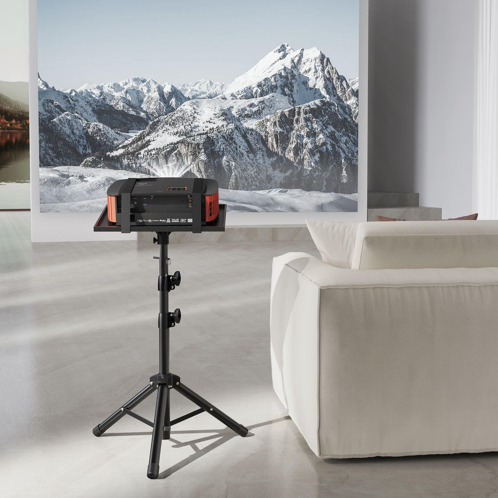 AMADA HOMEFURNISHING Adjustable Projector Tripod Stand 26-51 inch, Foldable Laptop Stand for DJ, Sheet Music & Outdoor Use - Portable for Home Theater, Office Presentations & Live Performances (AMPS02)
