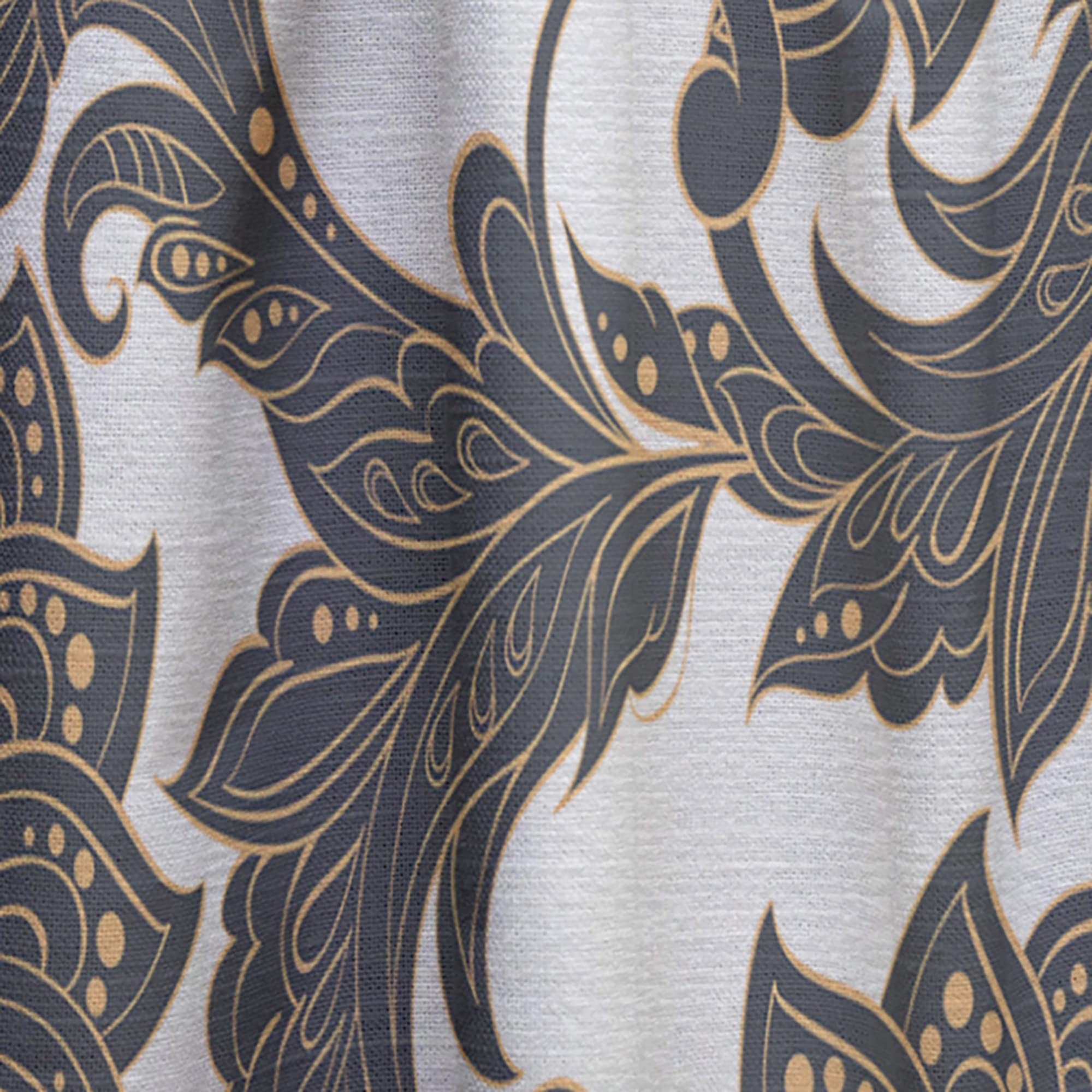 DesignQ Retro Indian Floral Batik Thermal Insulated Curtains - Single Panel 52x108 - Elegant Drapes for Bedroom & Living Room | Perfect for Home Decor, Privacy & Light Control
